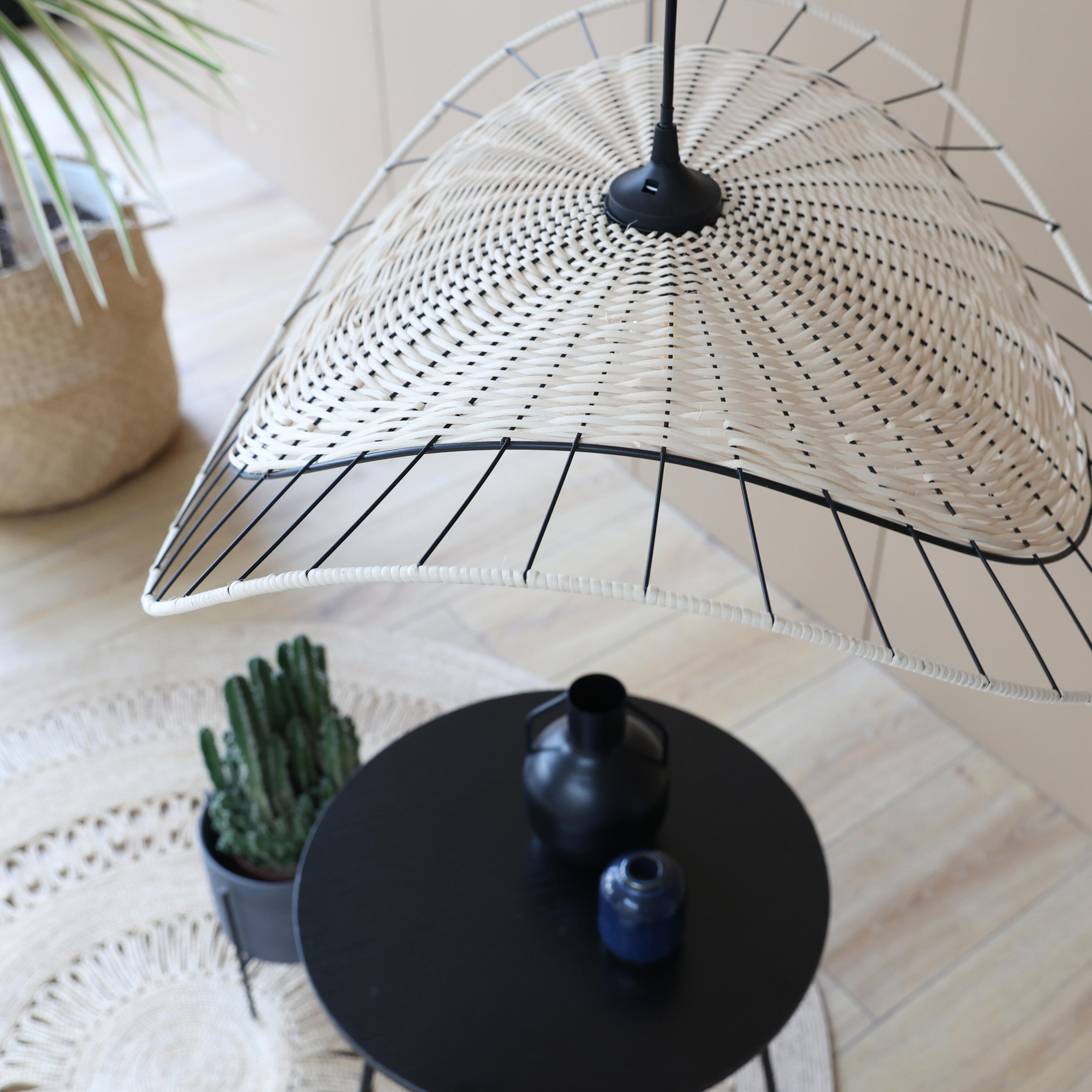 Lampa wisząca Chai rattan czarna E27 Inspire - 11