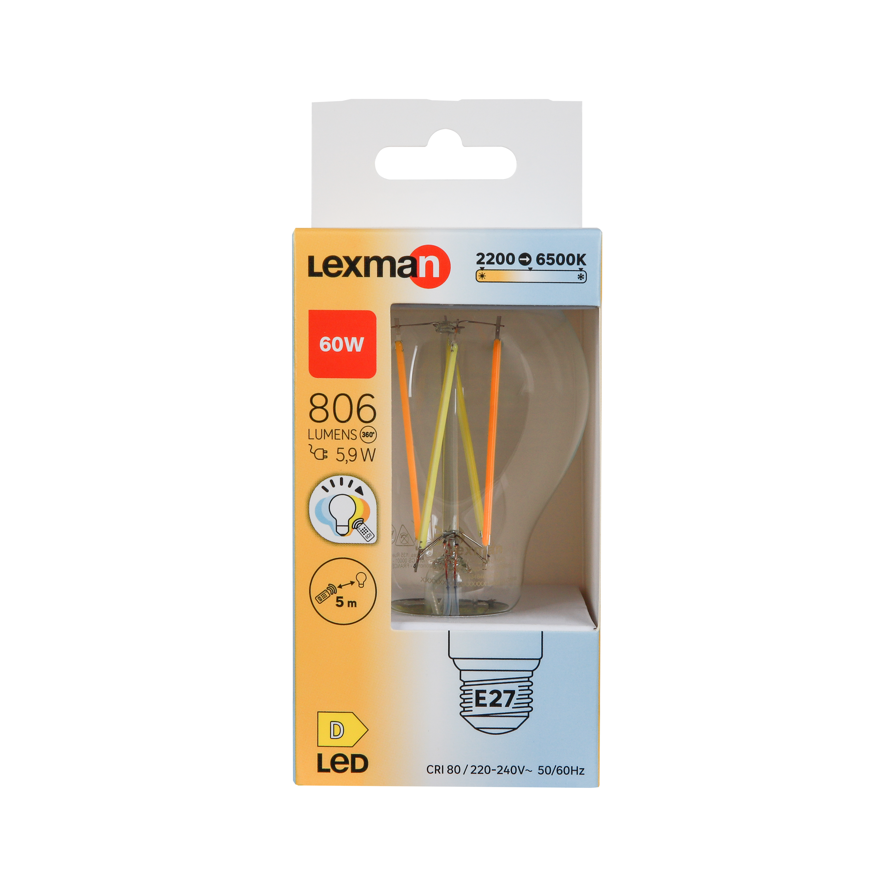 Lâmpada filamentos ALLINONE A60 E27 luz regulável com comando LEXMAN - 5