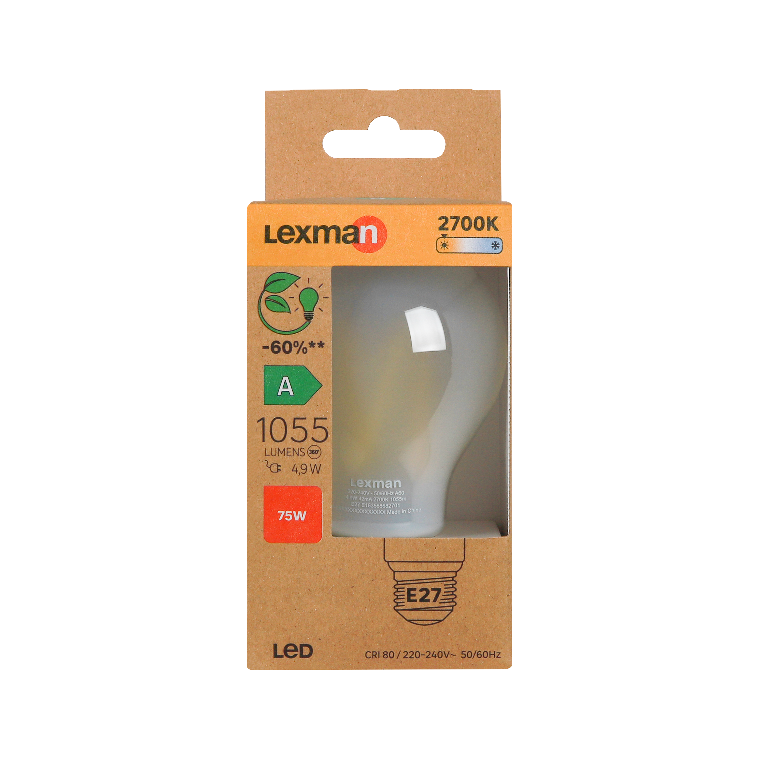 Ampoule led,  E27, 1055lm, classe énergétique A, blanc chaud, LEXMAN - 4