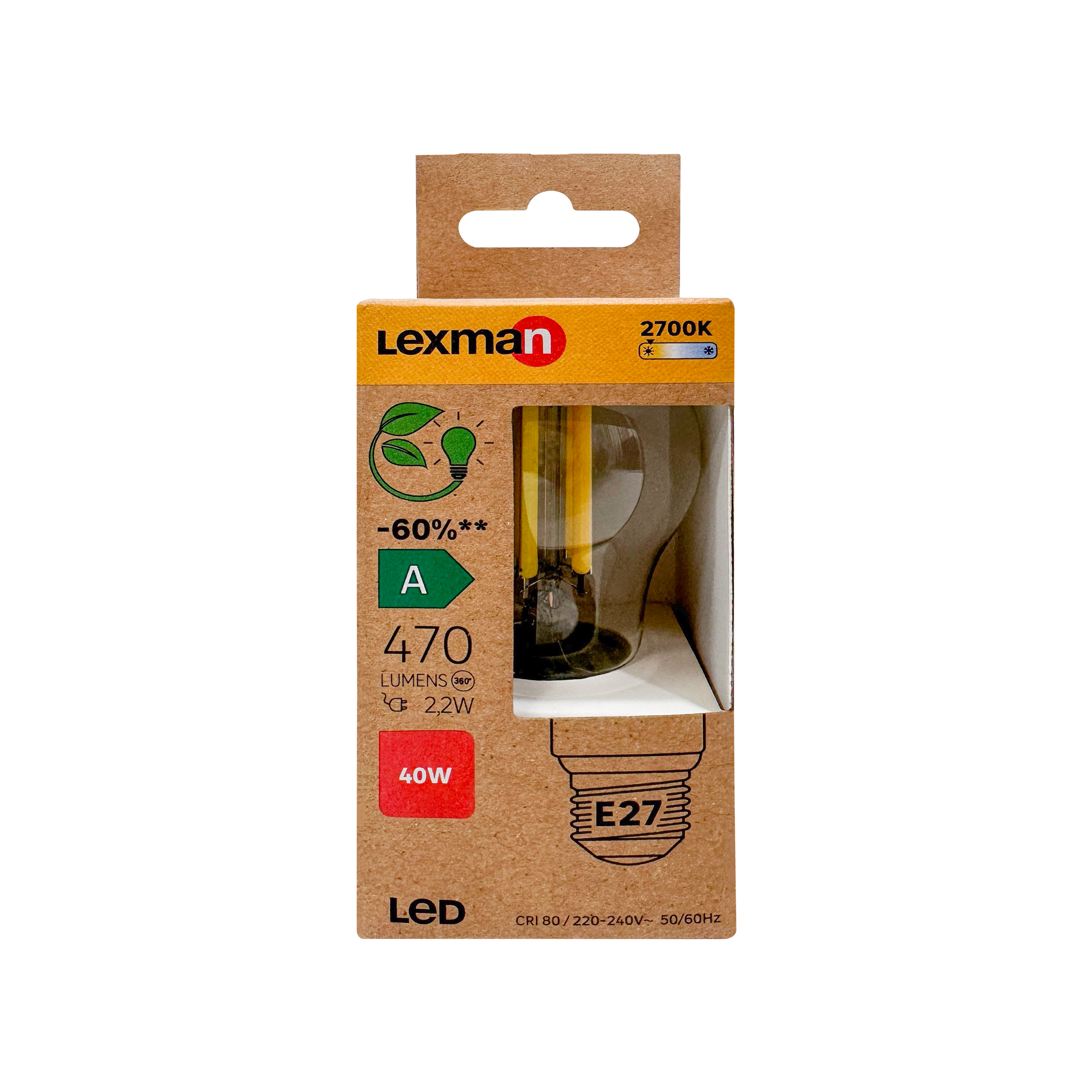 Bombilla filamento e27  470 lm blanco transparente - 3