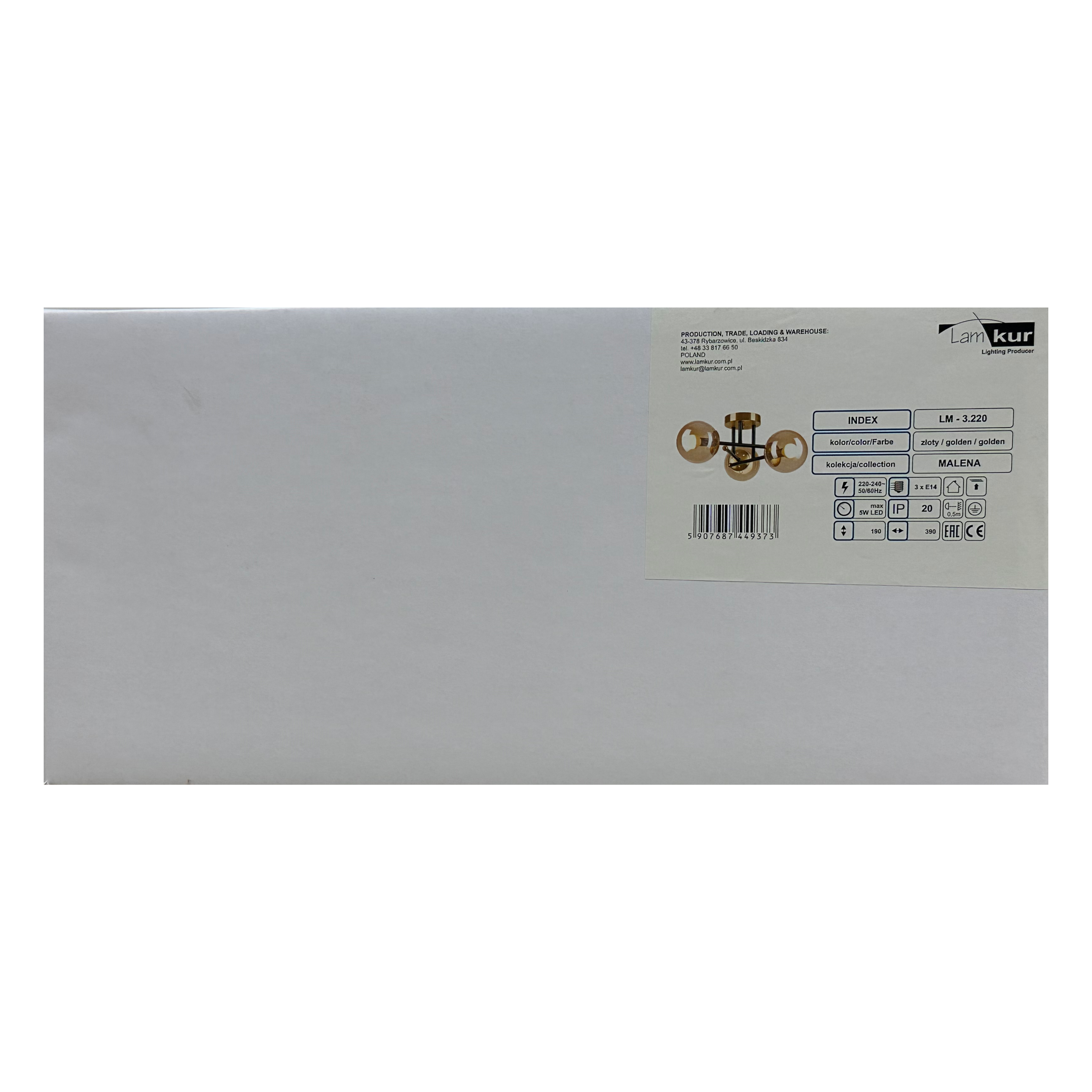 Lampa sufitowa Malena złoto-czarna 3 x E14 Lamkur - 9