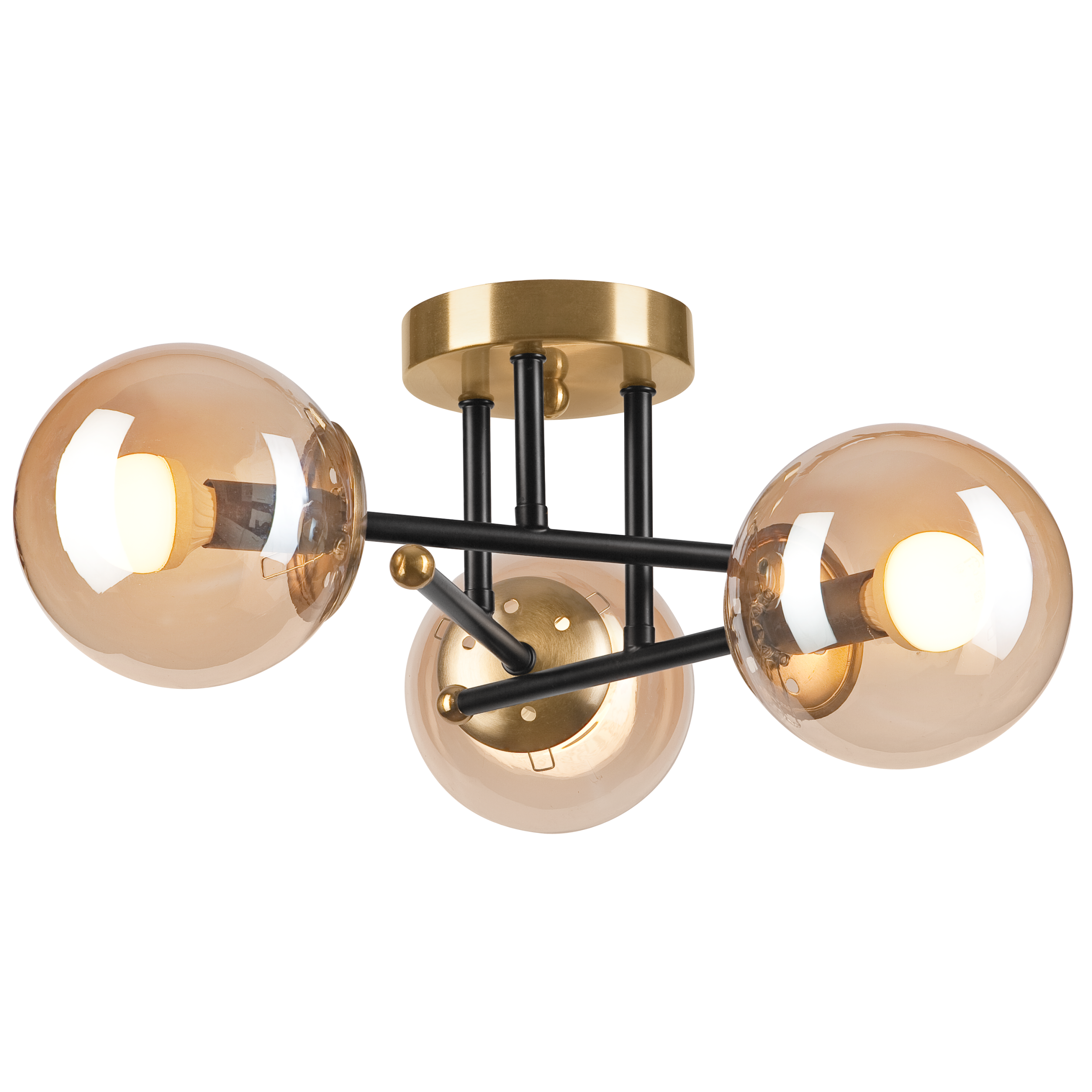 Lampa sufitowa Malena złoto-czarna 3 x E14 Lamkur - 5