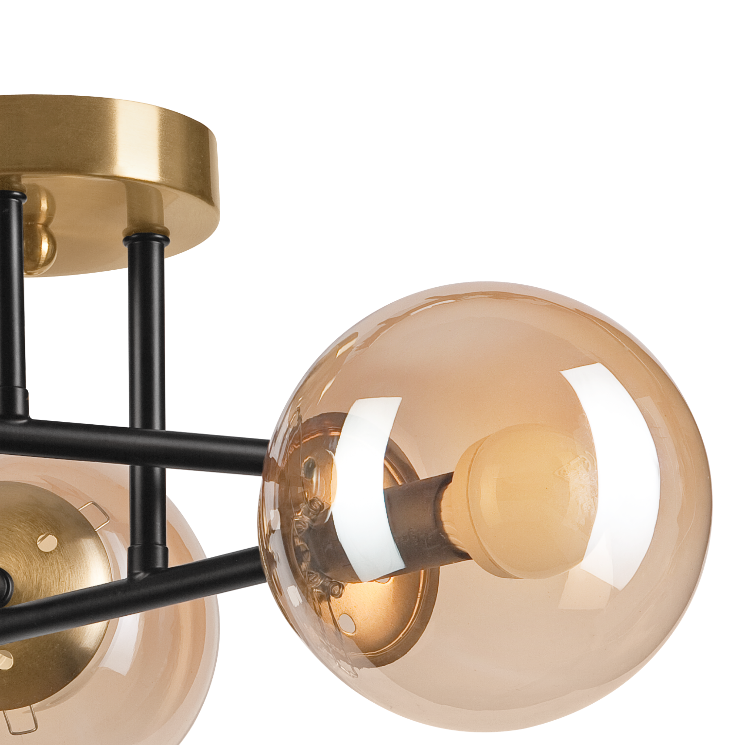 Lampa sufitowa Malena złoto-czarna 3 x E14 Lamkur - 8