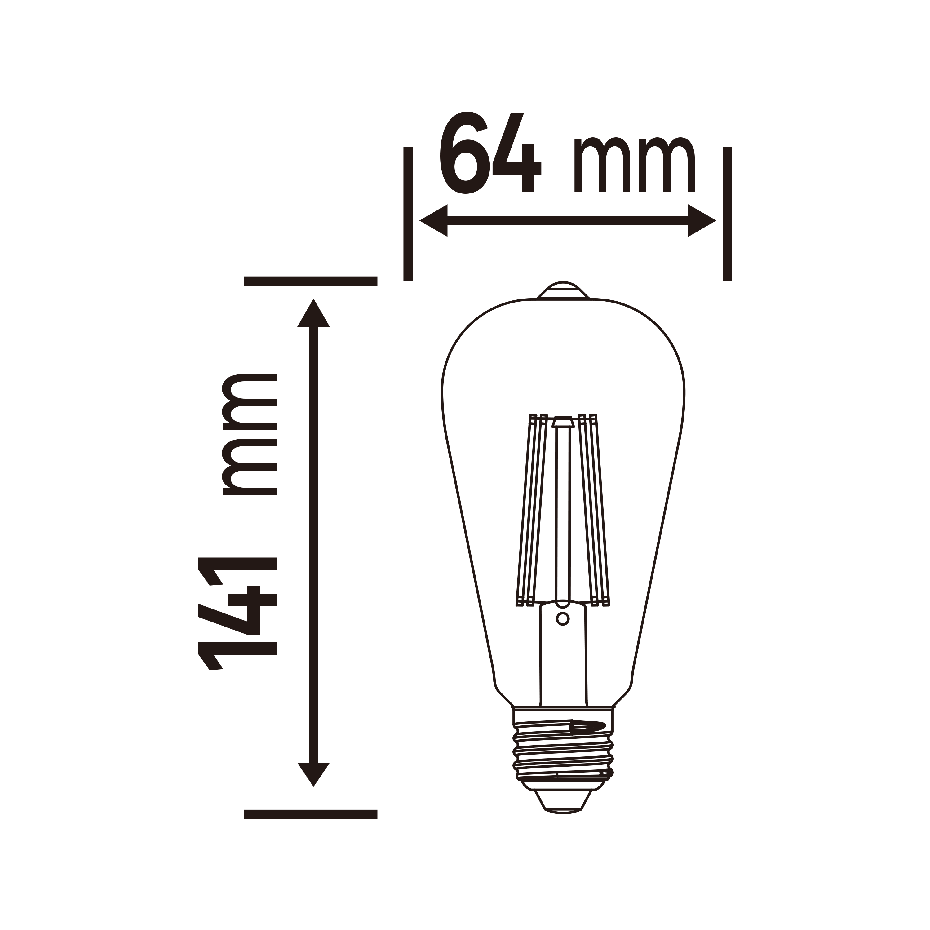 Lampada led filamentos clara Lexman ST64 E27 1055lm 2700K classe A 50000h - 4