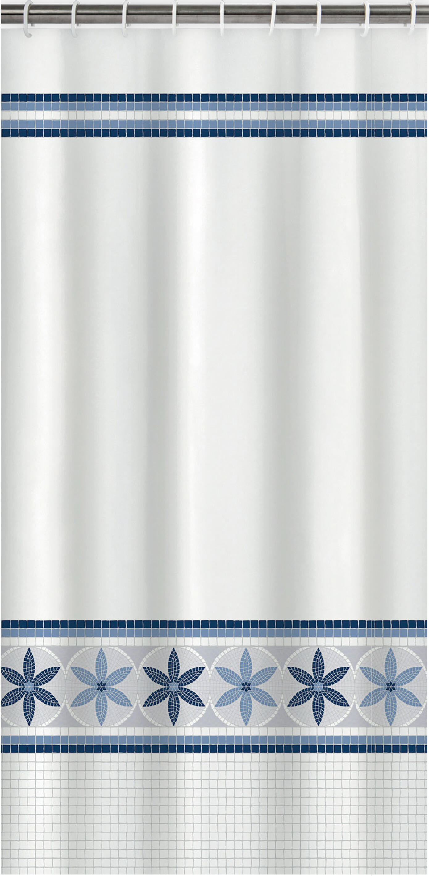 Cortina de baño olimpo azul poliéster 180x200 cm