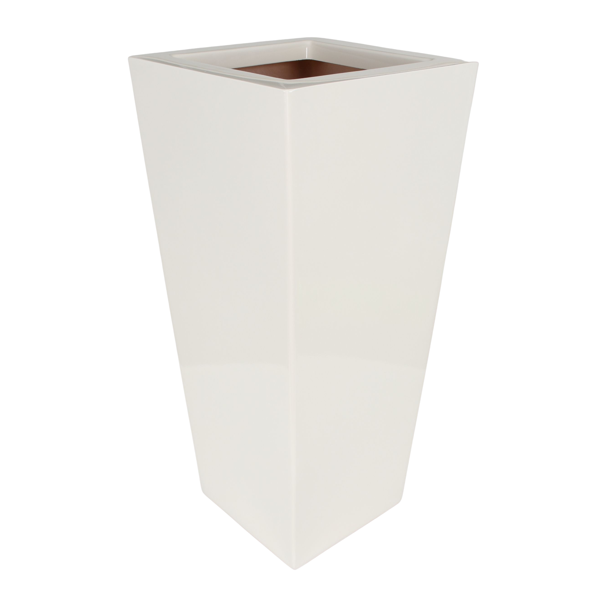 Osłonka doniczki Quattro + półka 30x30 cm kremowa Cermax