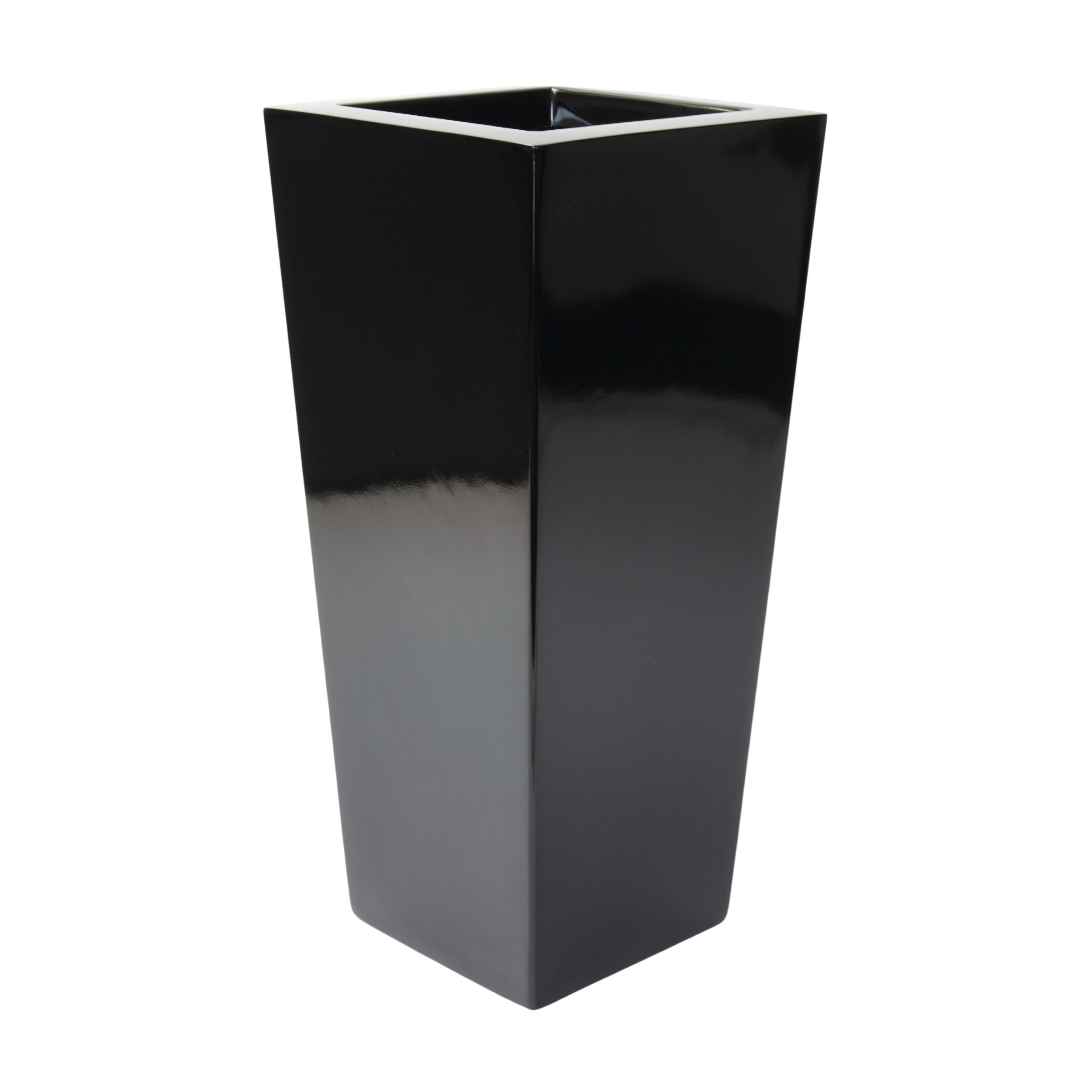 Osłonka doniczki Quattro + półka 30x30 cm czarna Cermax