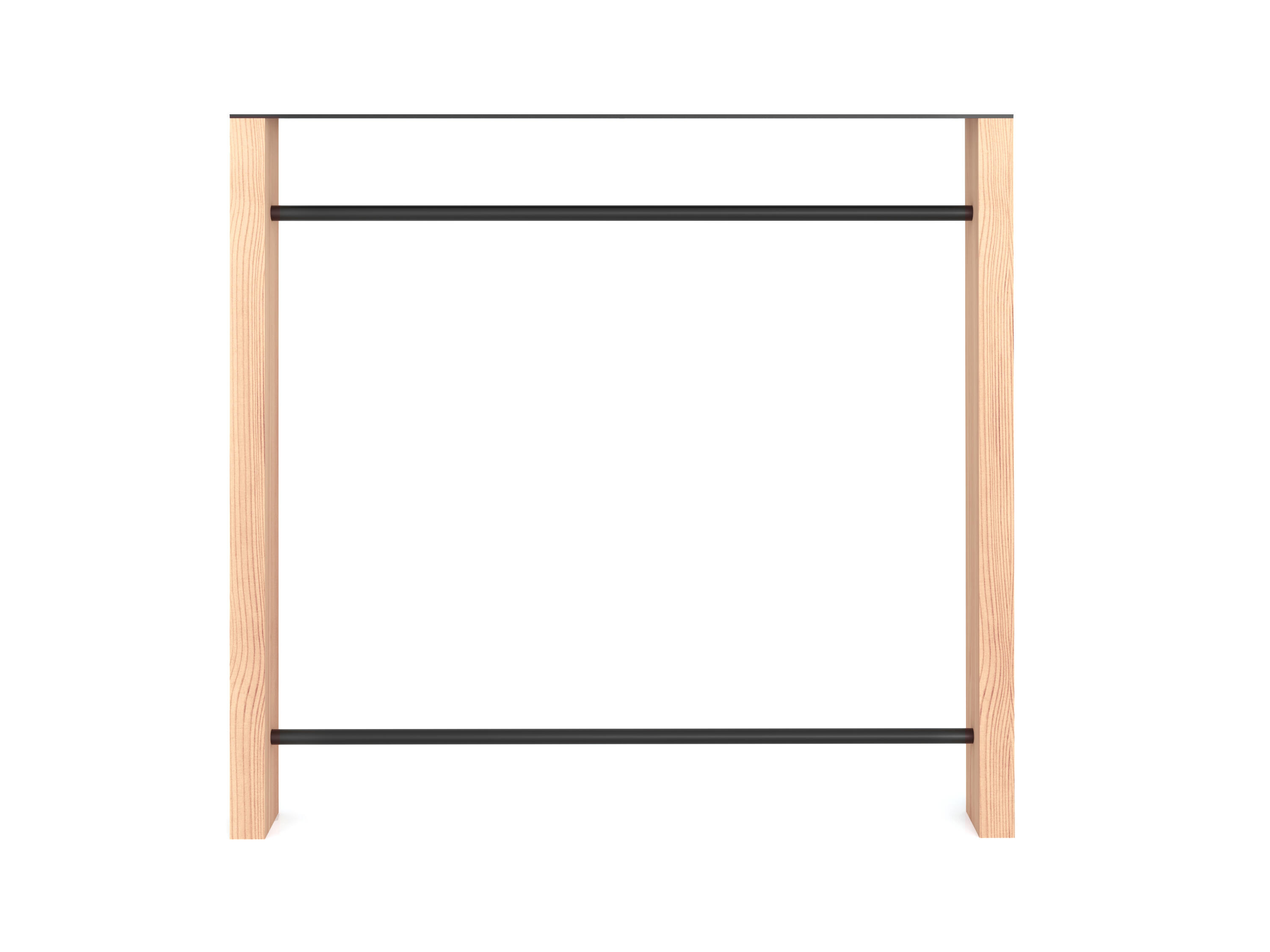 Pied de table design REI hêtre et noir l. 78 x P. 8 x H. 71 cm - 5