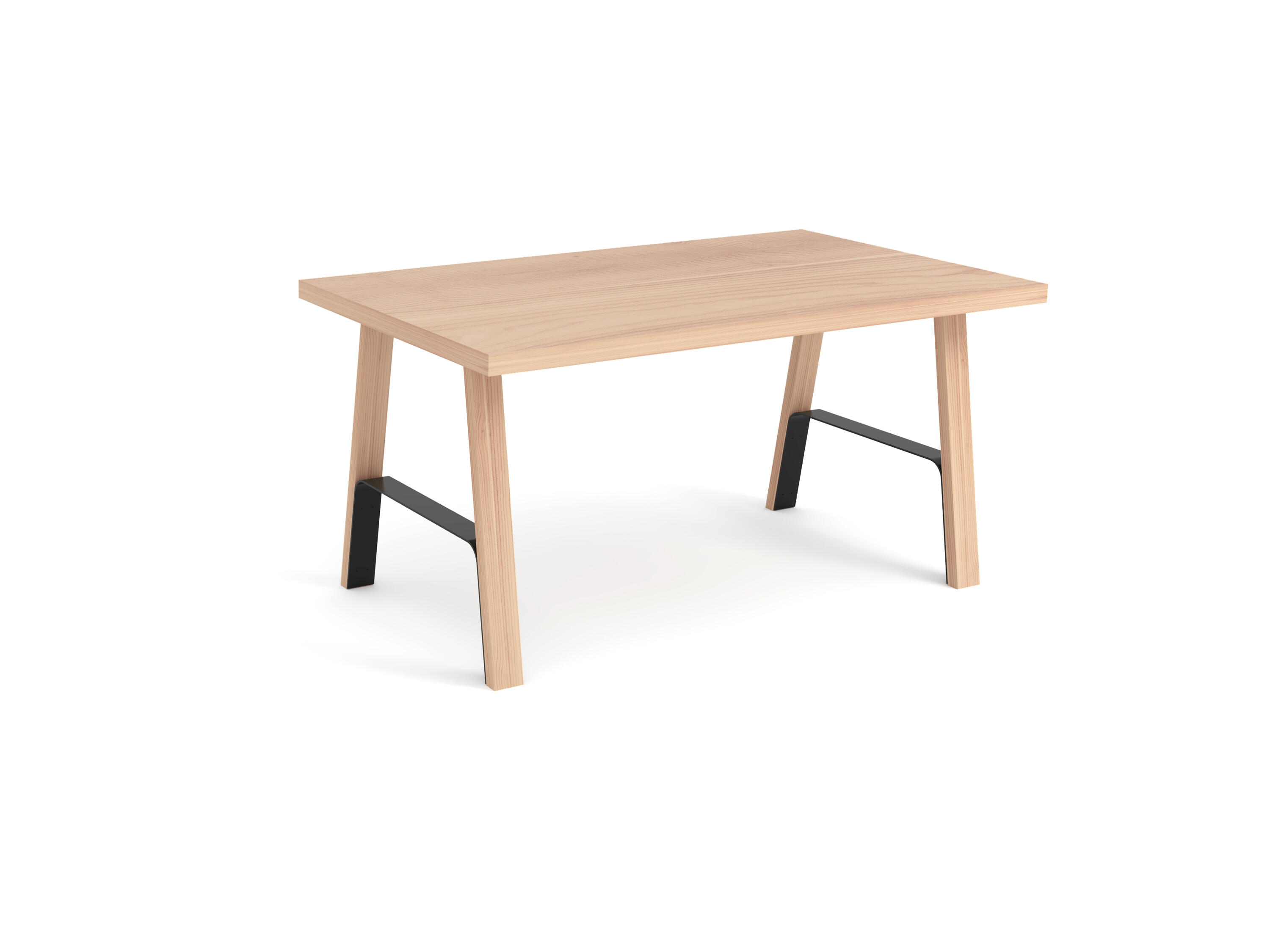 Pied de table design REI hêtre et noir l. 61/78 x P. 8 x H. 71 cm - 6