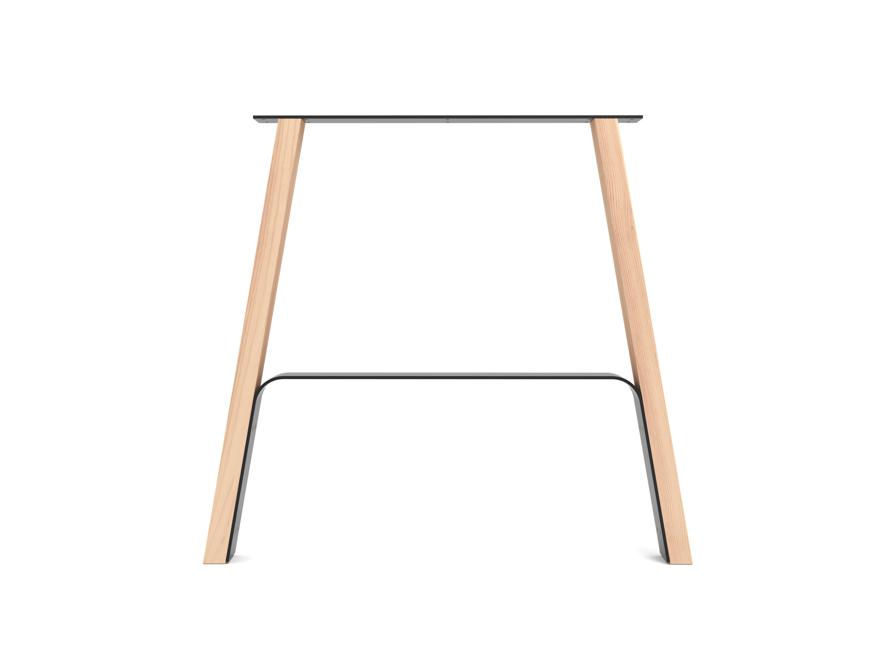 Pied de table design REI hêtre et noir l. 61/78 x P. 8 x H. 71 cm - 5