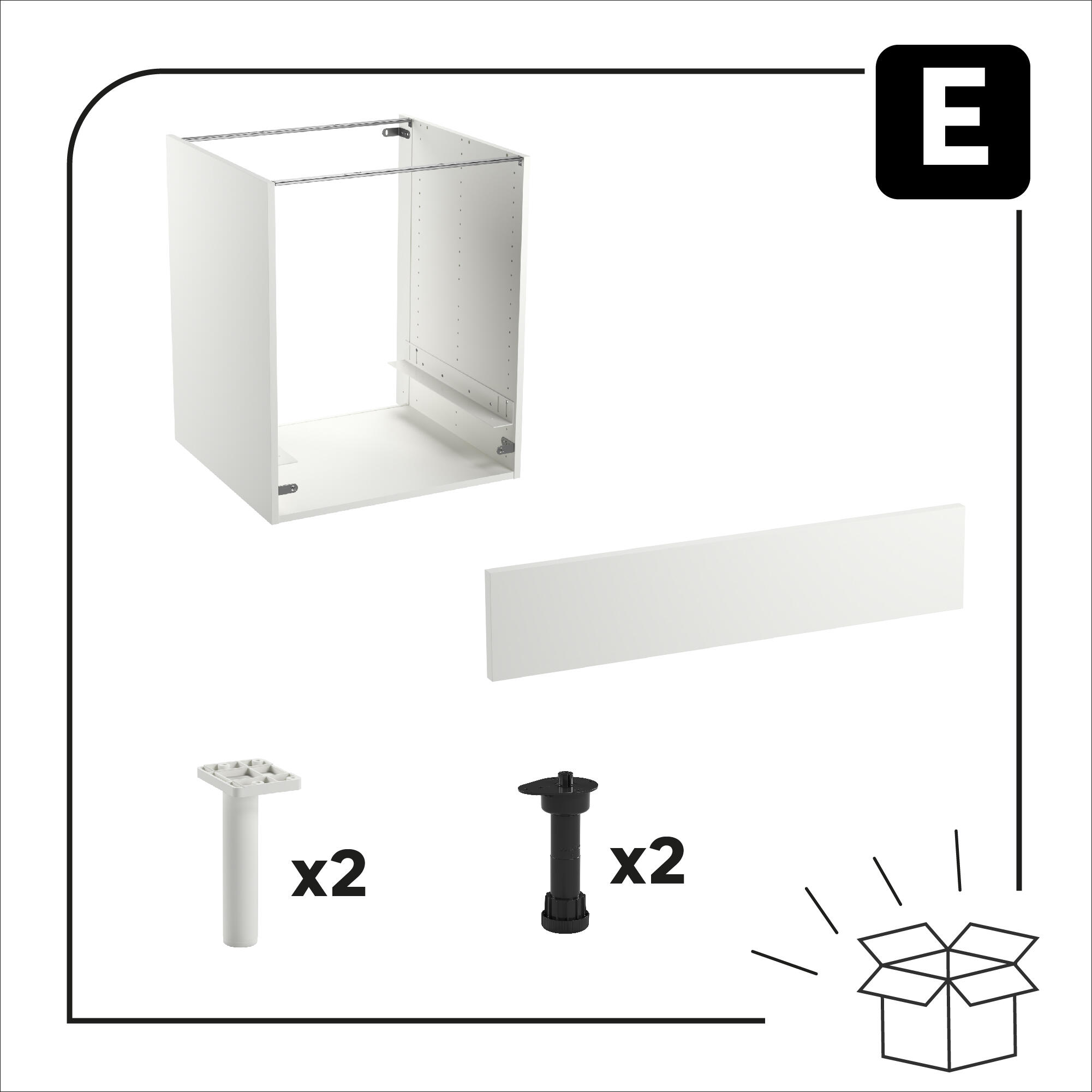 Meuble bas de cuisine Eleki blanc four H87.1 x l60 - 7