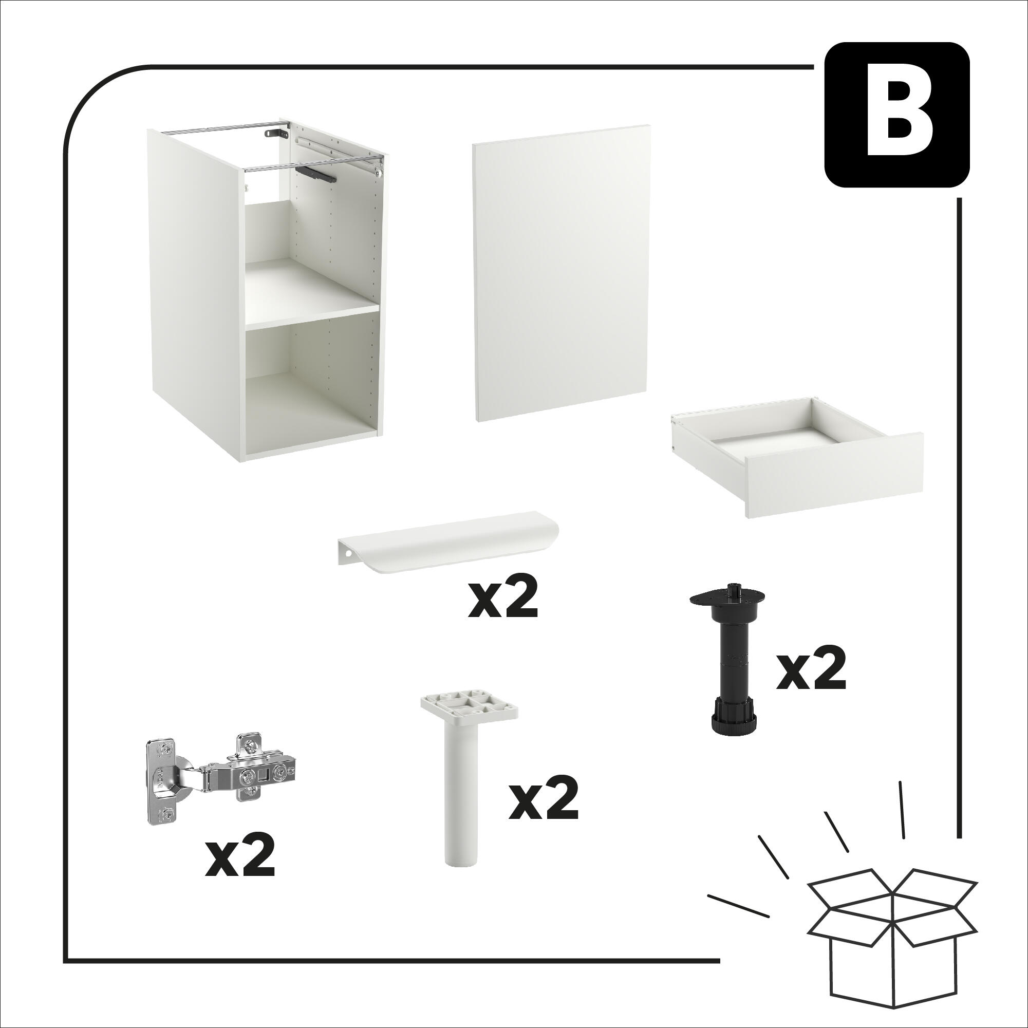 Base Eleki B40 con cassetto bianco - 7