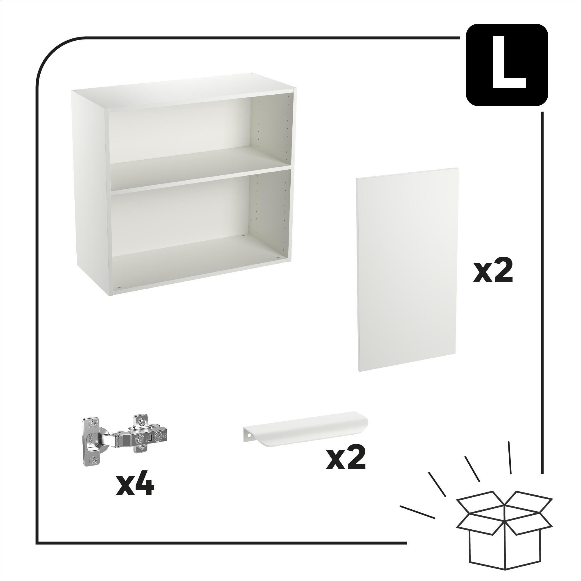 Meuble haut de cuisine Eleki blanc 2 portes H72.1 x l80 - 6