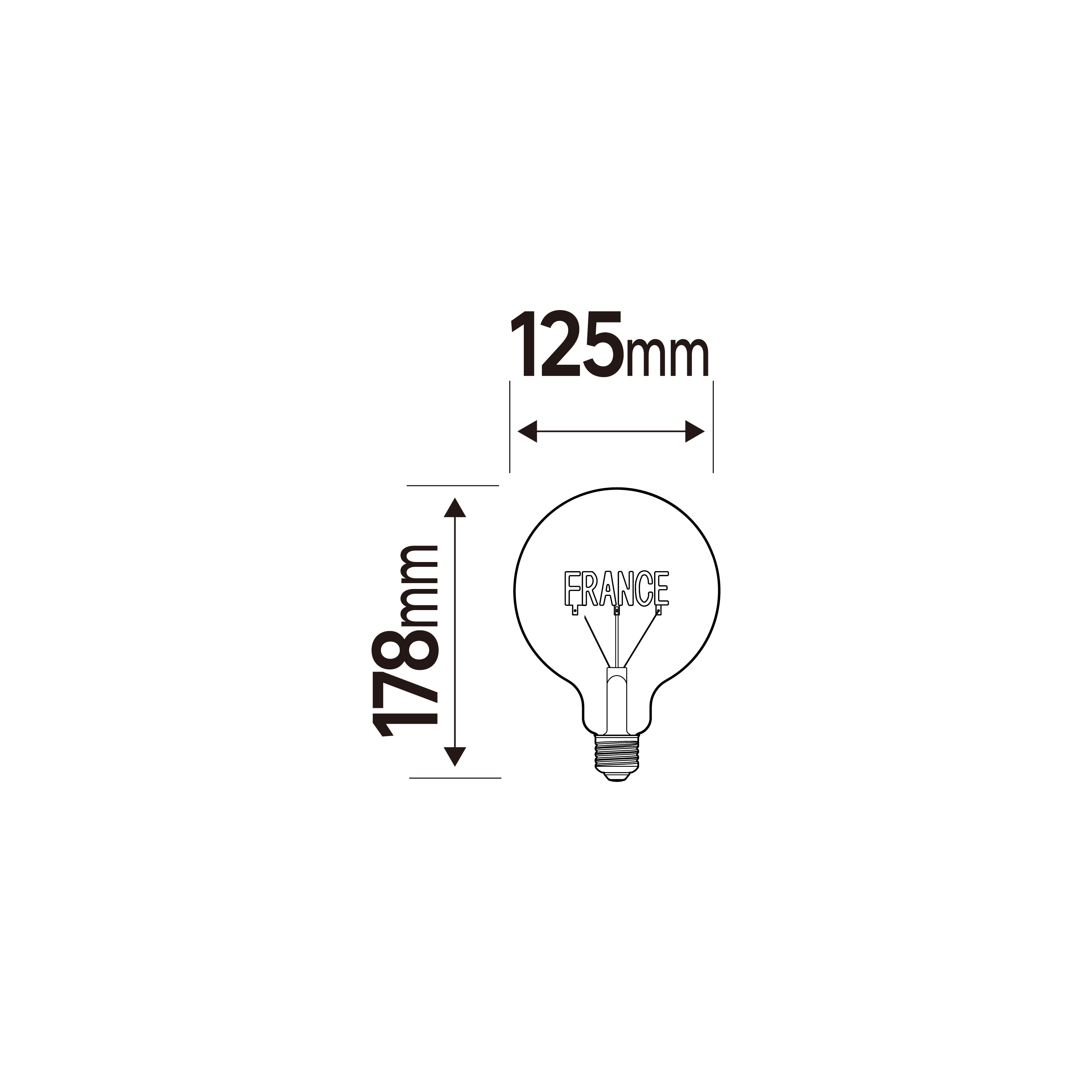 Ampoule led décorative E27, 40lm, drapeau français, LEXMAN - 5