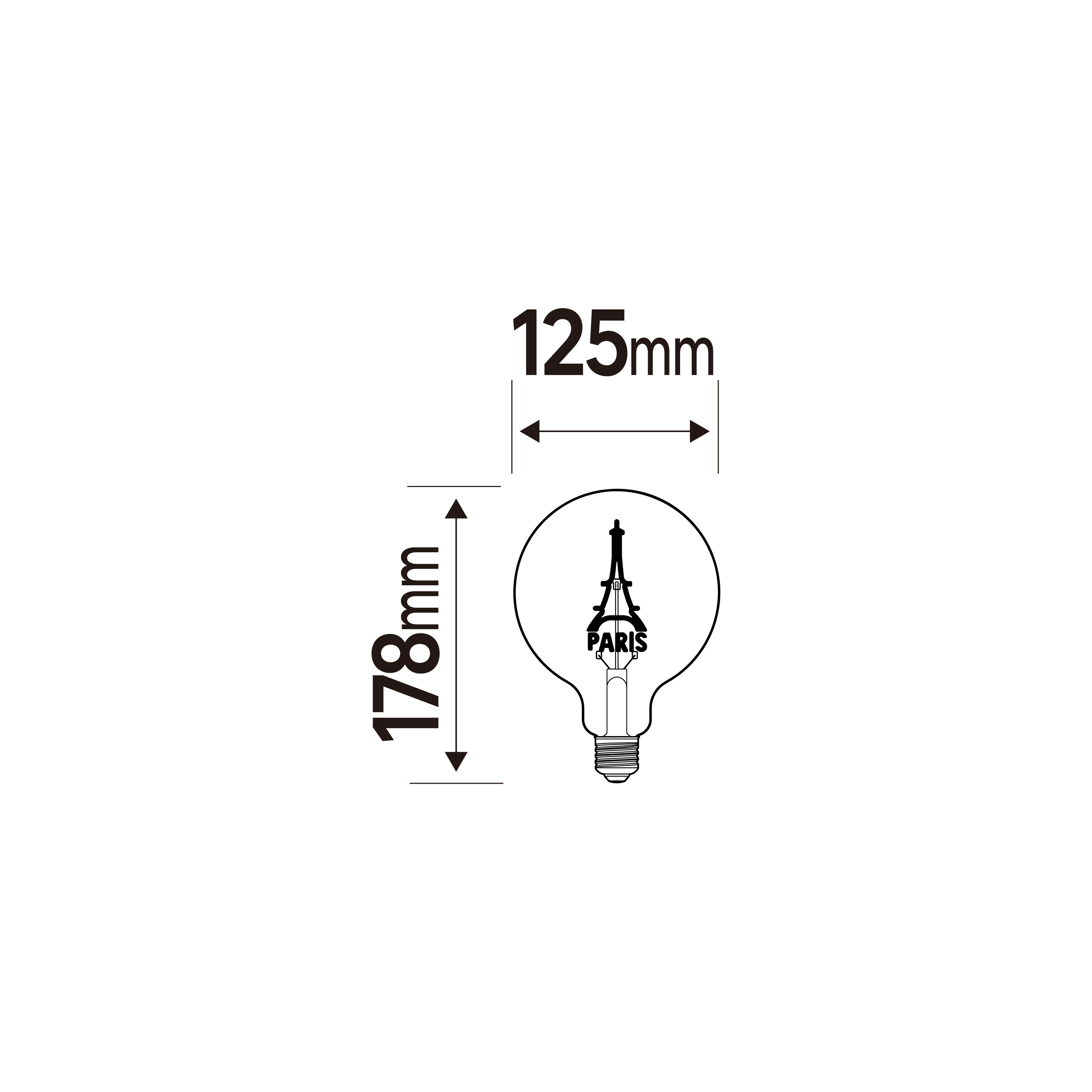 Ampoule led décorative E27, 136lm, tour Eiffel, LEXMAN - 5