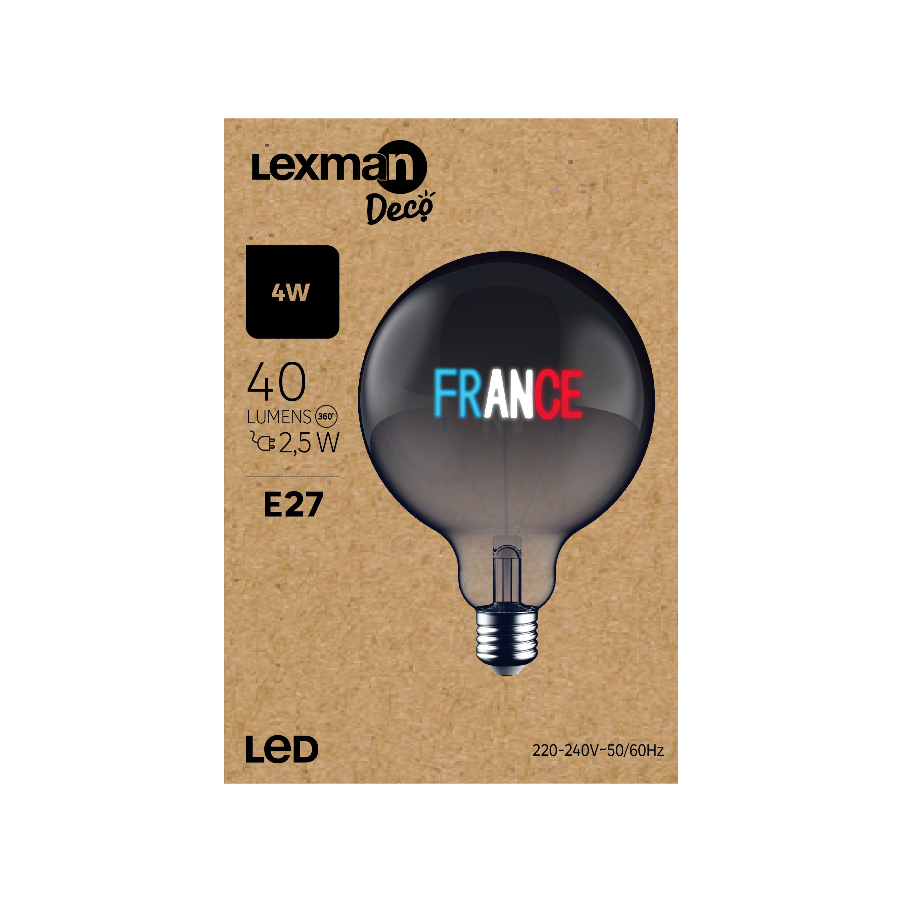 Ampoule led décorative E27, 40lm, drapeau français, LEXMAN - 4
