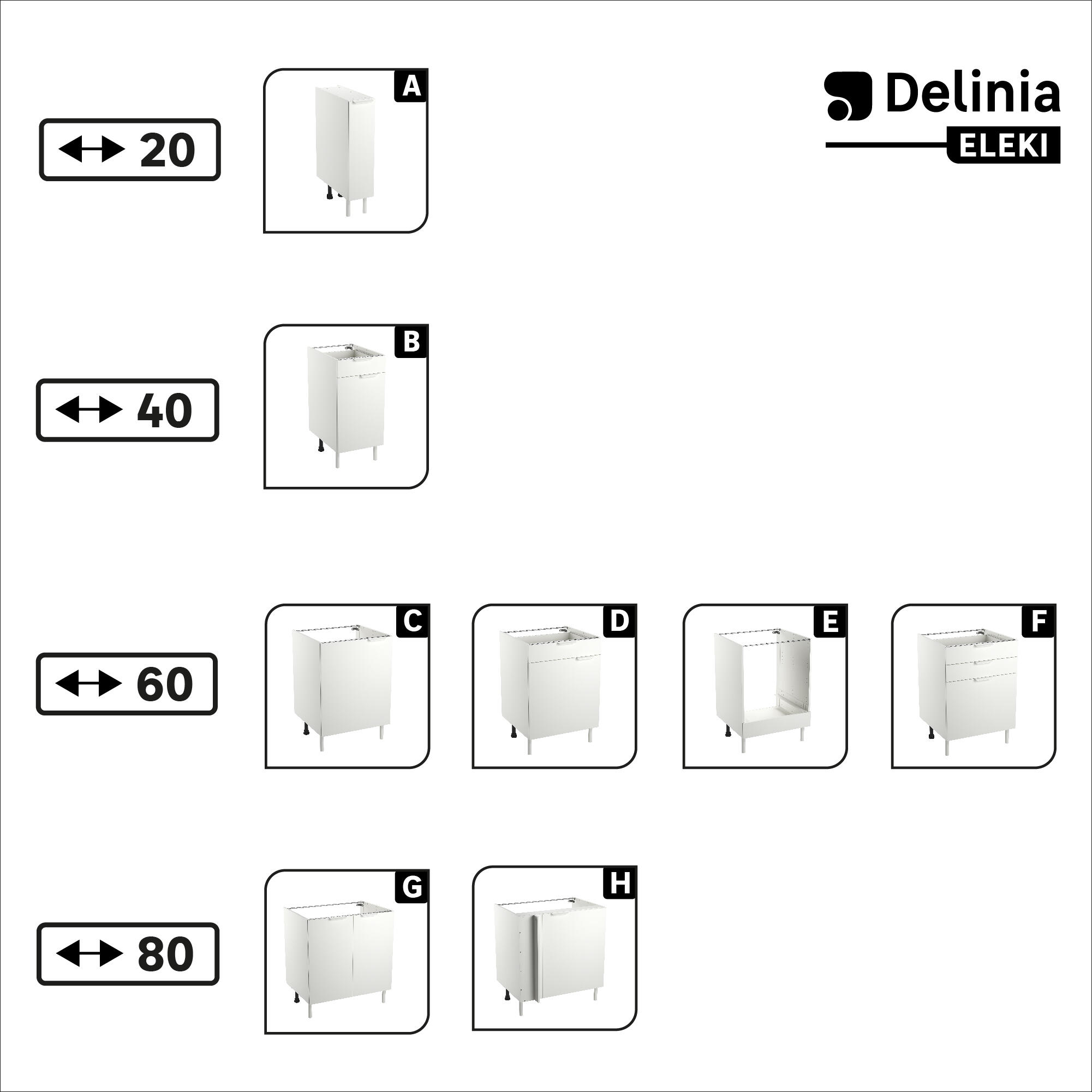 Mueble bajo de cocina Eleki Blanco 1 cajón + 1 puerta H 87.1 x L 60 cm - 7