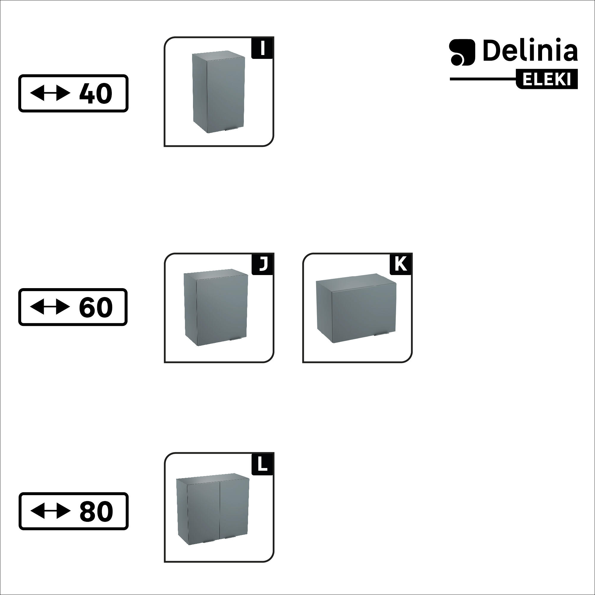 Mueble alto de cocina Eleki Gris 1 puerta H 72.1 x L 40 cm - 7