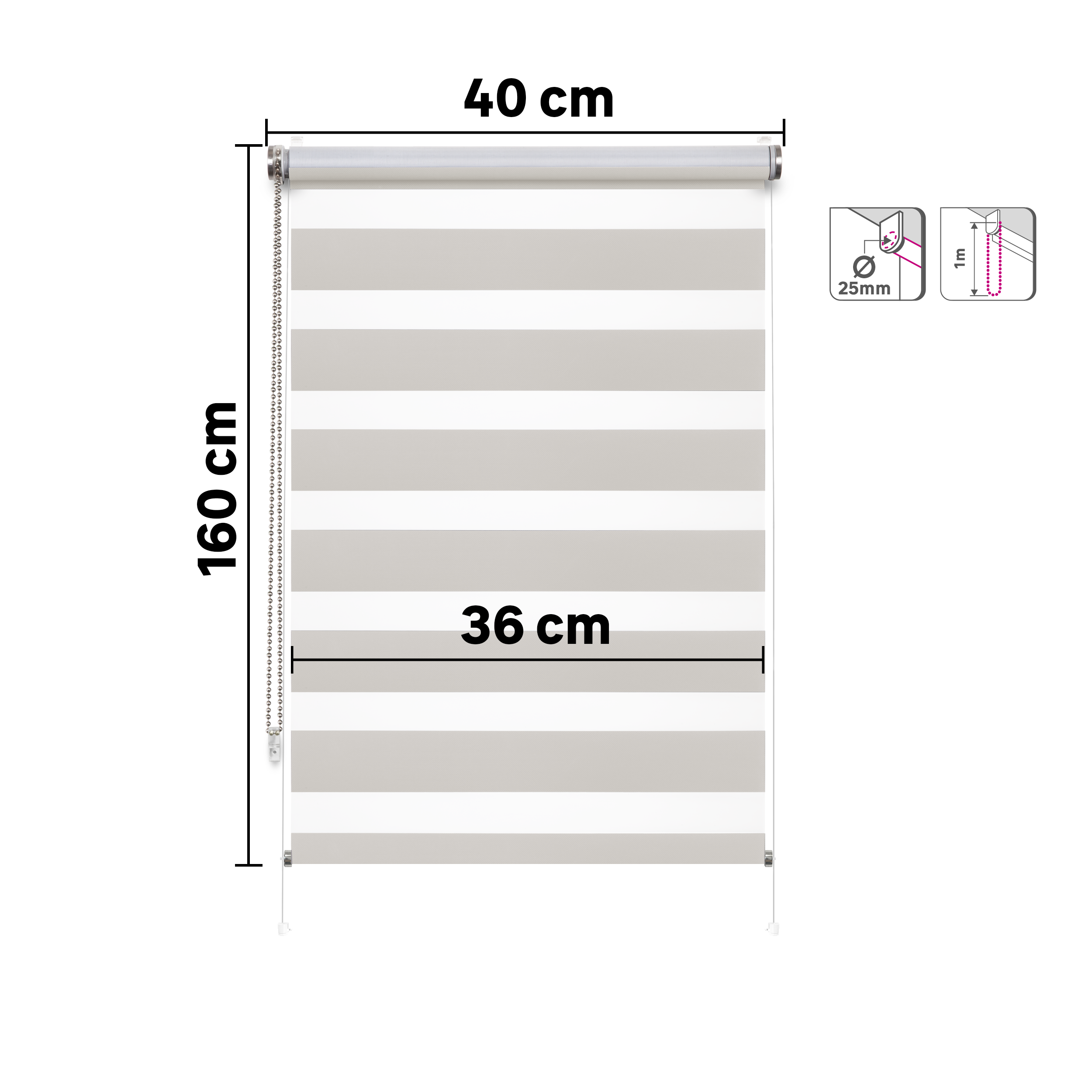 Roleta dzień noc Varuna Trench beżowa 36 x 160 cm Inspire - 10