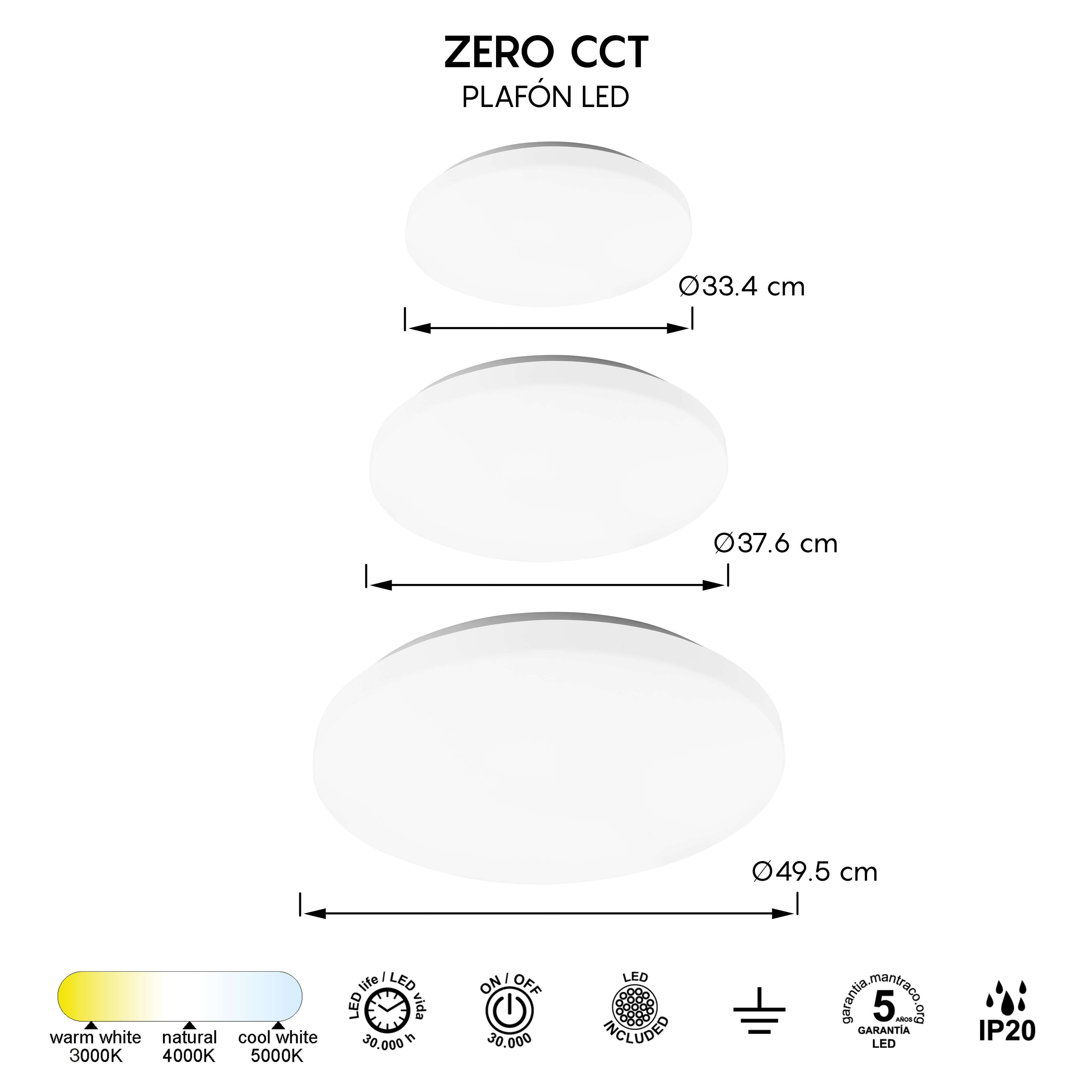 Plafón Zero LED redondo 2040 lm blanco 33.4 cm color regulable - 9