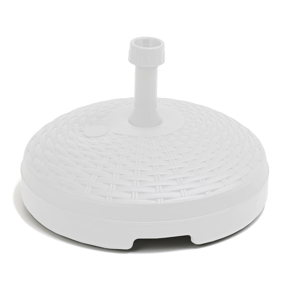 Pie de parasol redondo de polipropileno ratán blanco rellenable de 10l
