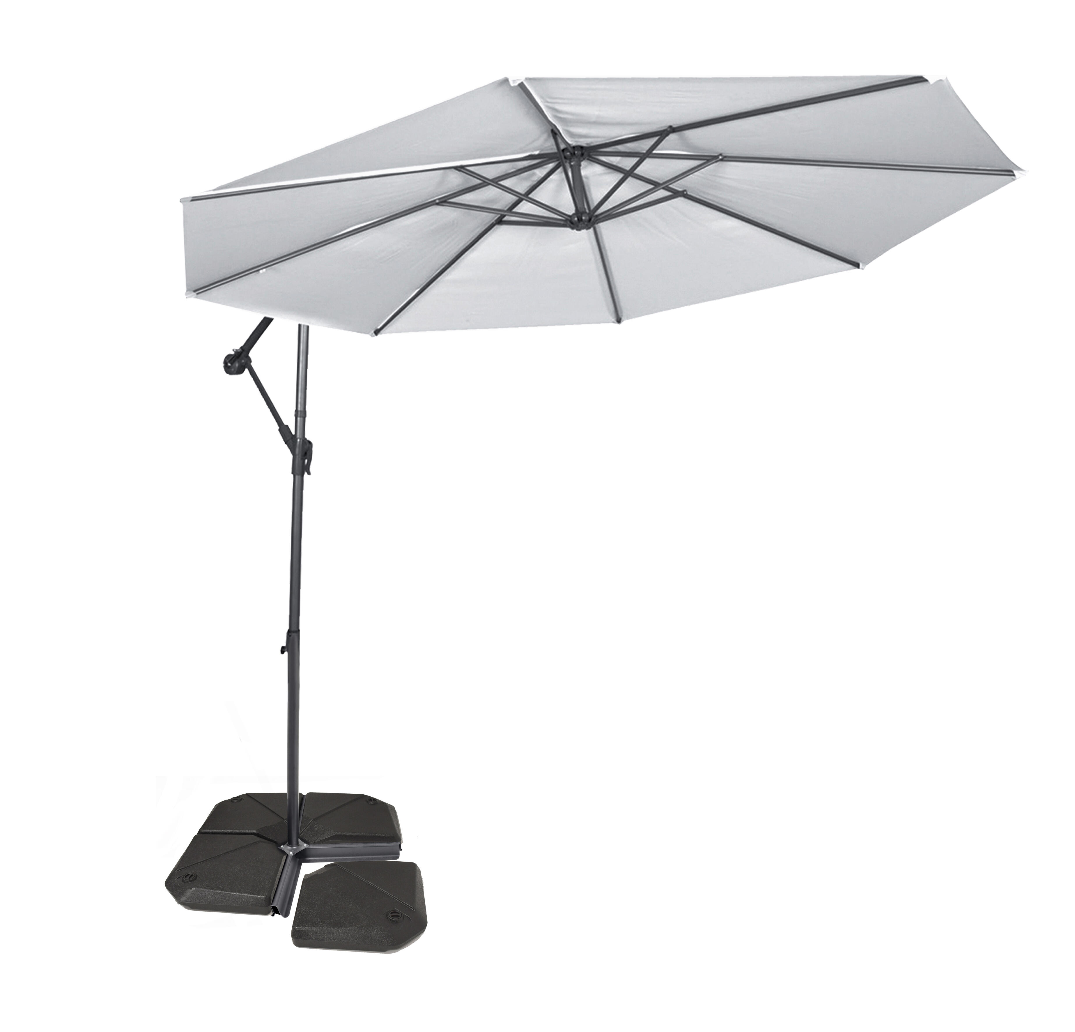 Pie de parasol cuadrado de polietileno negro rellenable de 16L - 2