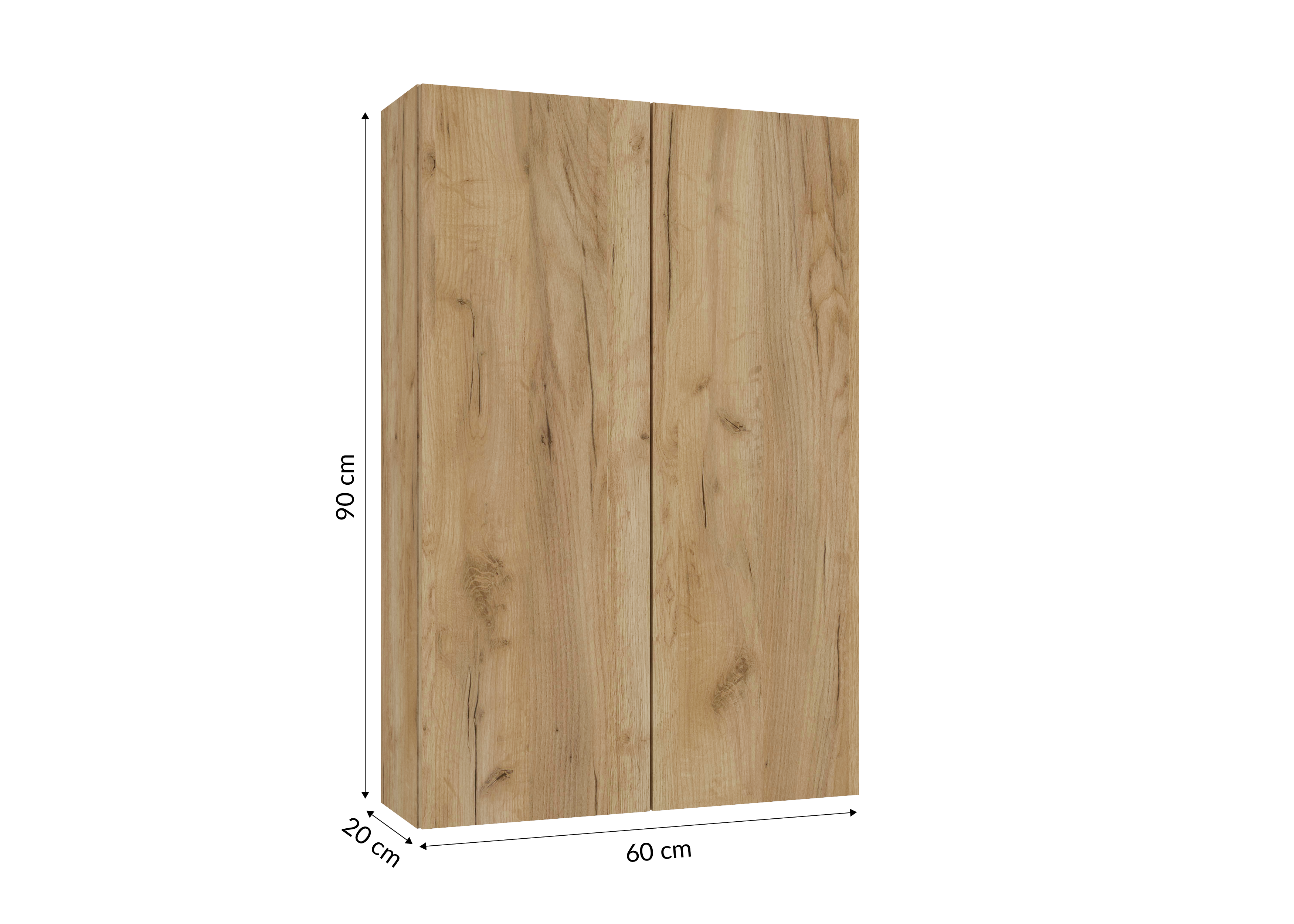 Szafka łazienkowa wisząca Duo 60x20x90 cm złoty dąb Defra - 3