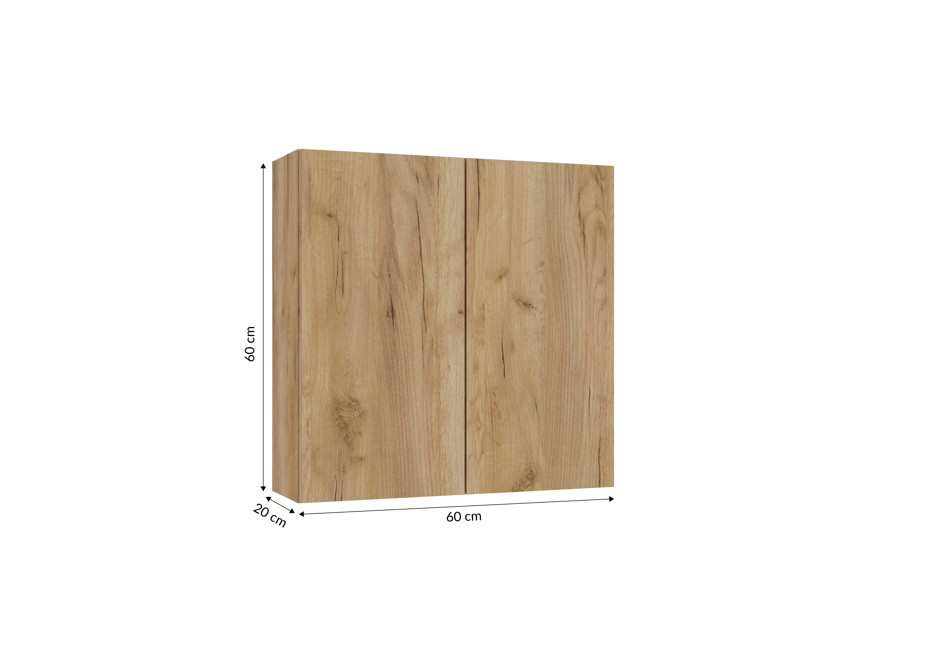 Szafka łazienkowa wisząca Duo 60x20x60 cm złoty dąb Defra - 3