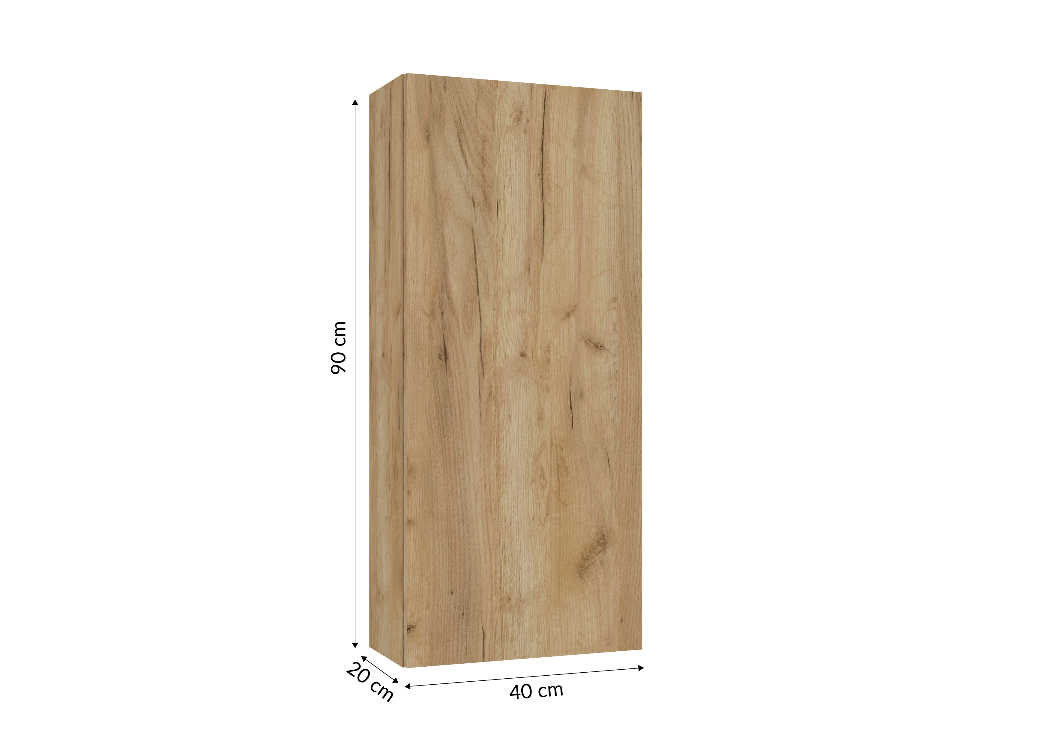 Szafka łazienkowa wisząca Duo 40x20x90 cm złoty dąb Defra - 3