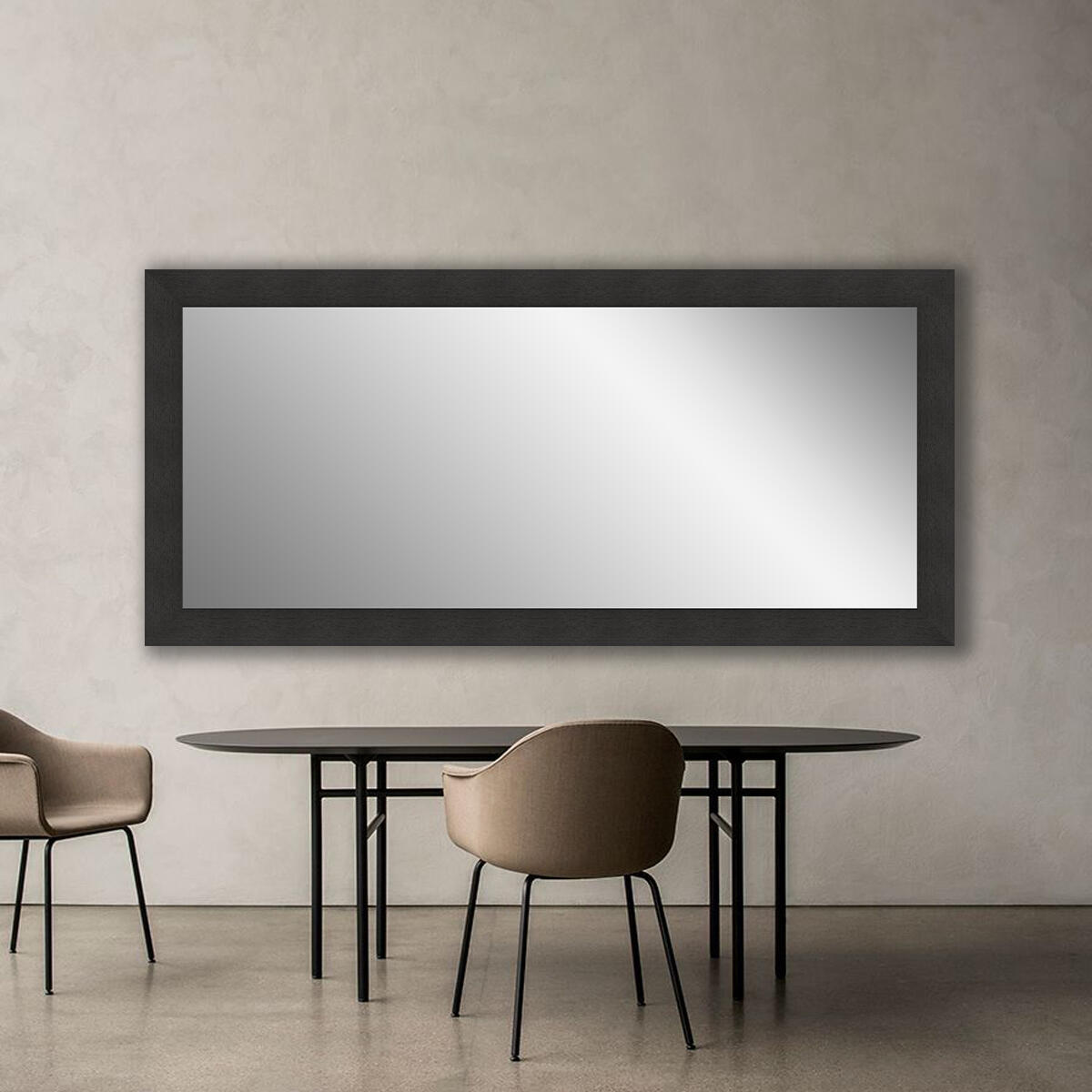 Specchio rettangolare in legno nero 70 x 170 cm INSPIRE - 2