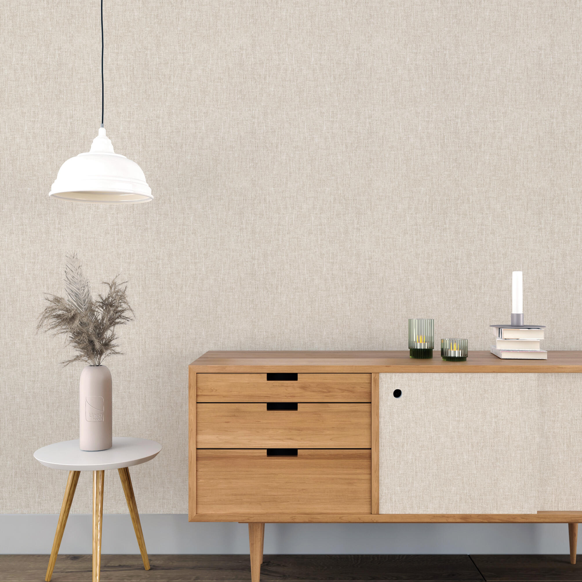 Adhesivo decorativo en rollo PVC Imitación material Arpillera Lienzo color beige mate. De 0.90 x 2.80 m. Recomendado: para decorar una pared o un objeto. LHD - 6