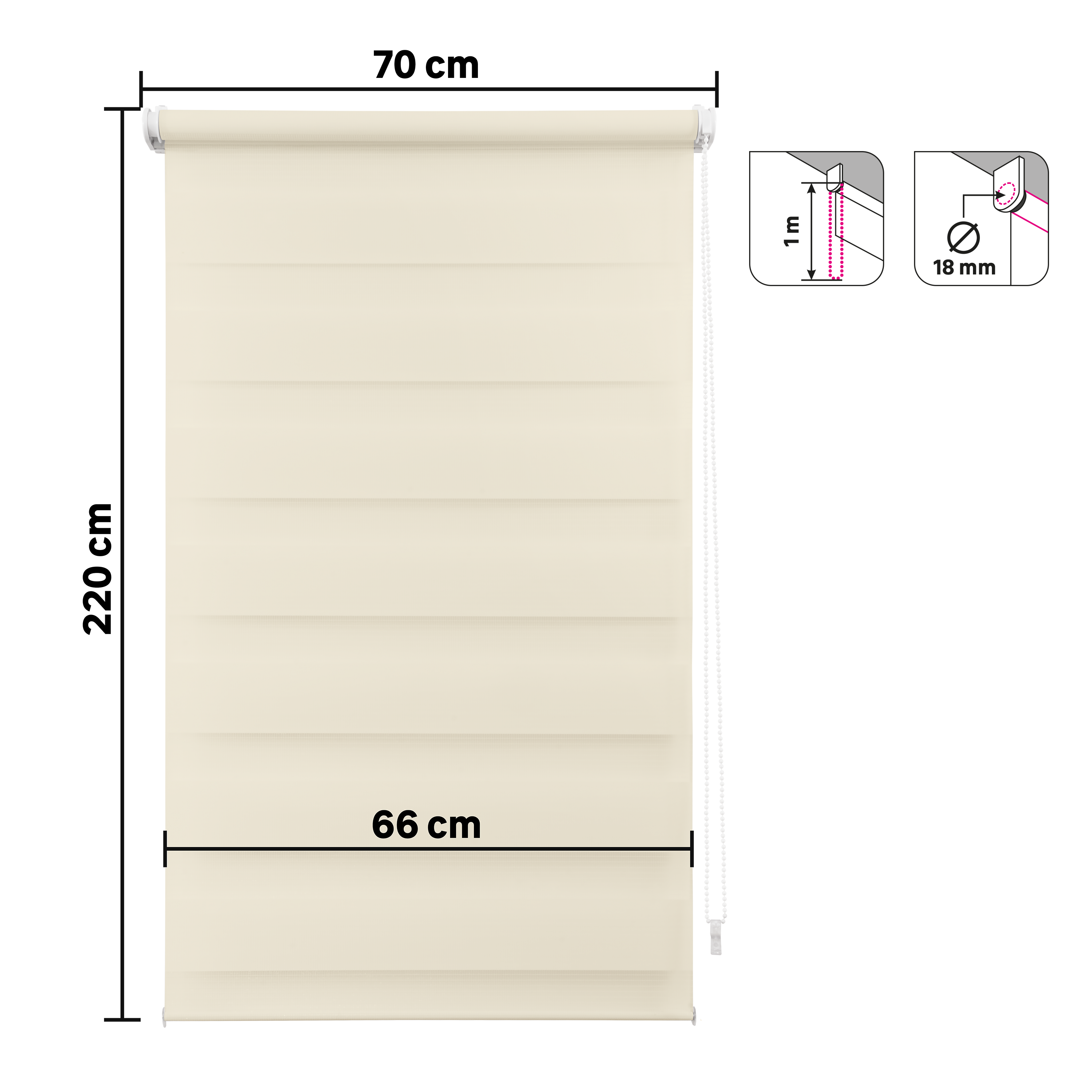 Roleta dzień noc Artemis Trench beżowa 66 x 220 cm Inspire - 11