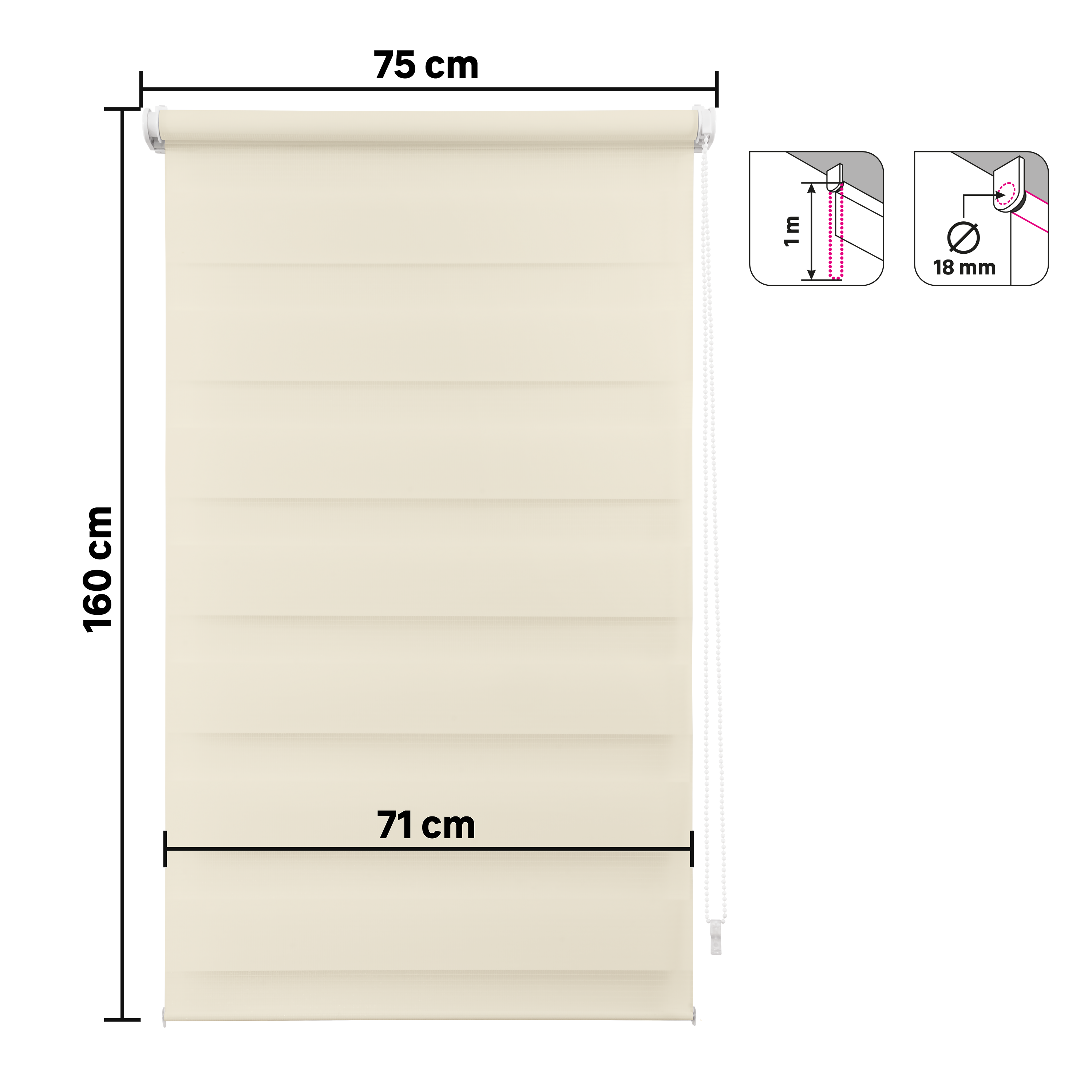 Roleta dzień noc Artemis Trench beżowa 71 x 160 cm Inspire - 11