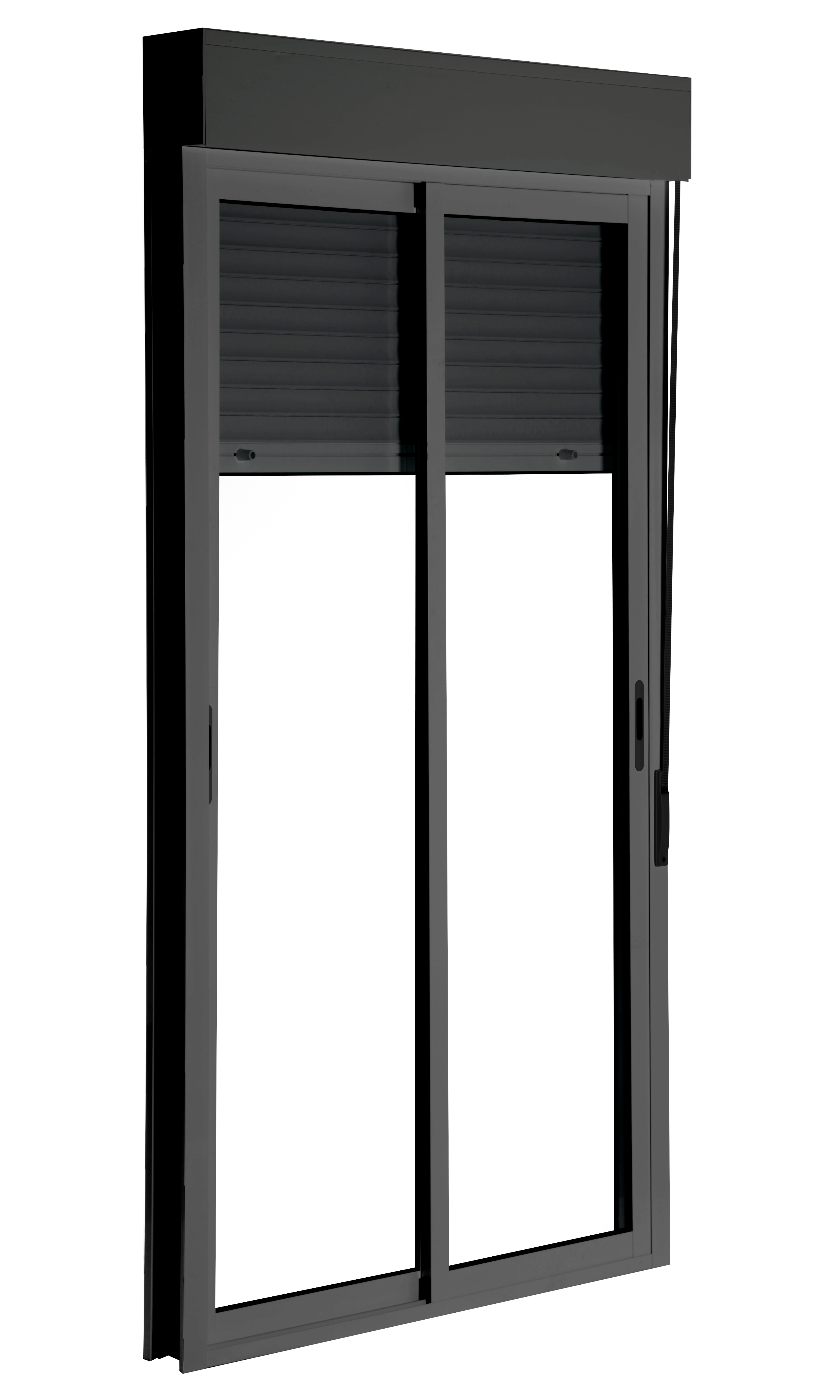 Balconera corredera de aluminio con persiana ISOXA color gris de 130x229cm - 4