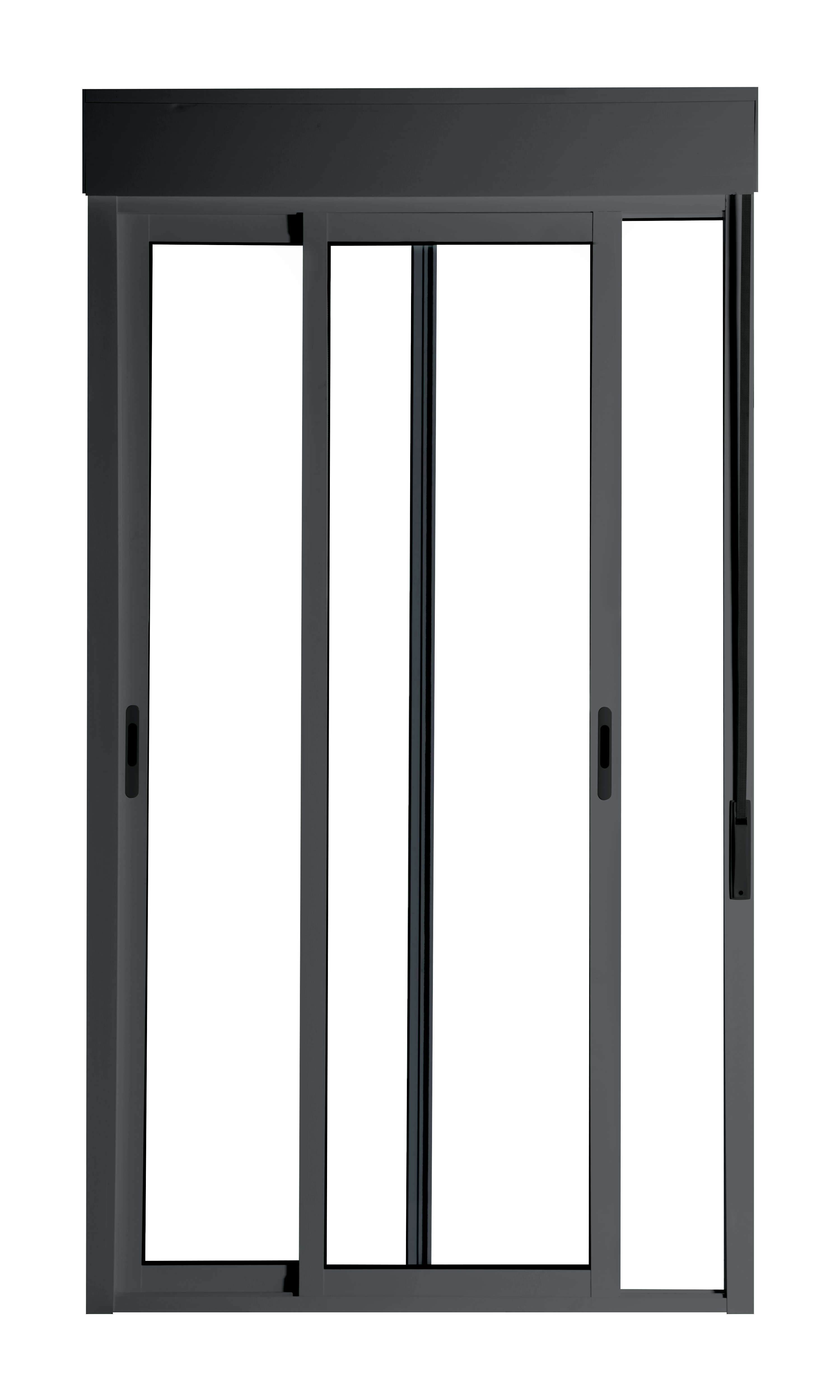 Balconera corredera de aluminio con persiana ISOXA color gris de 130x229cm - 3