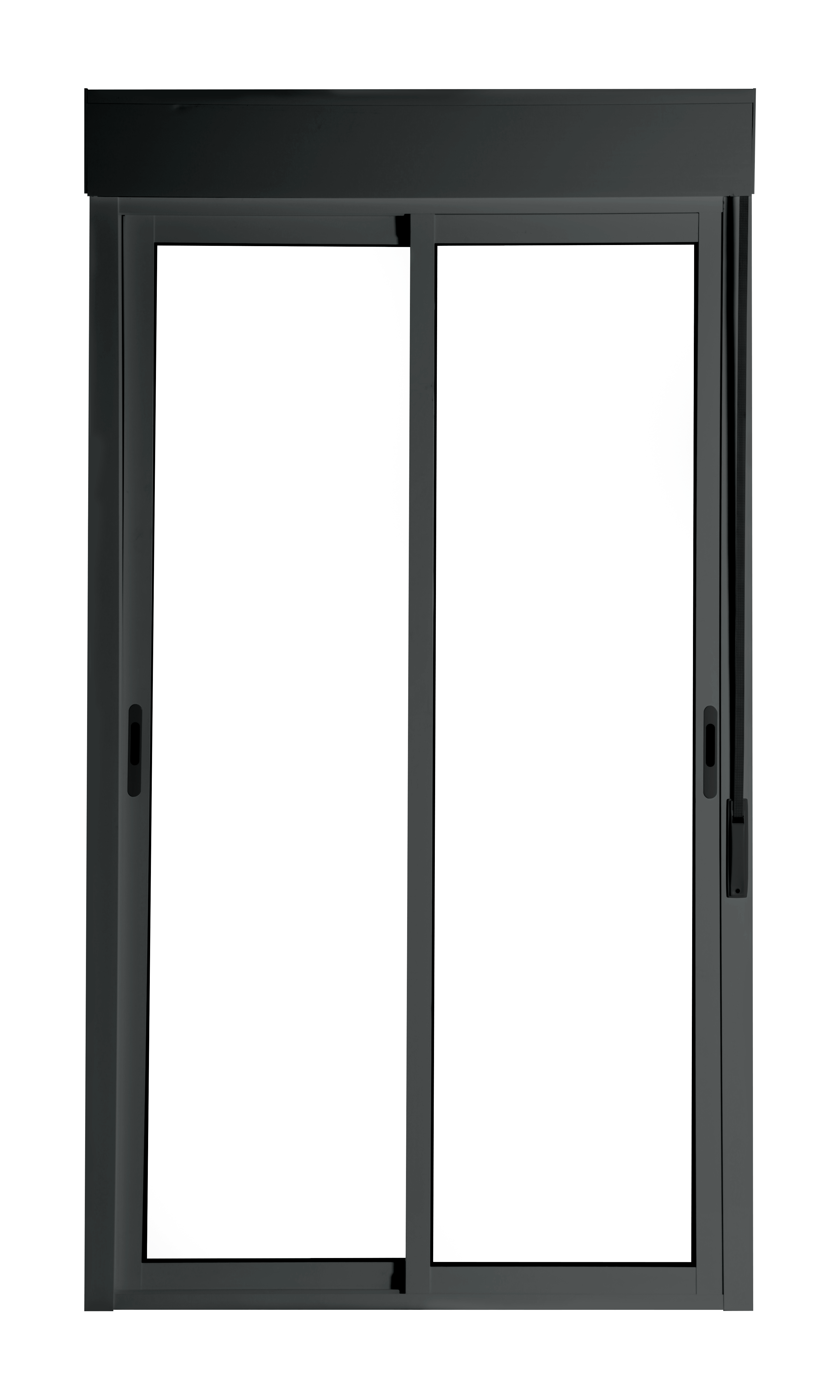 Balconera corredera de aluminio con persiana artens color gris de 130x229cm