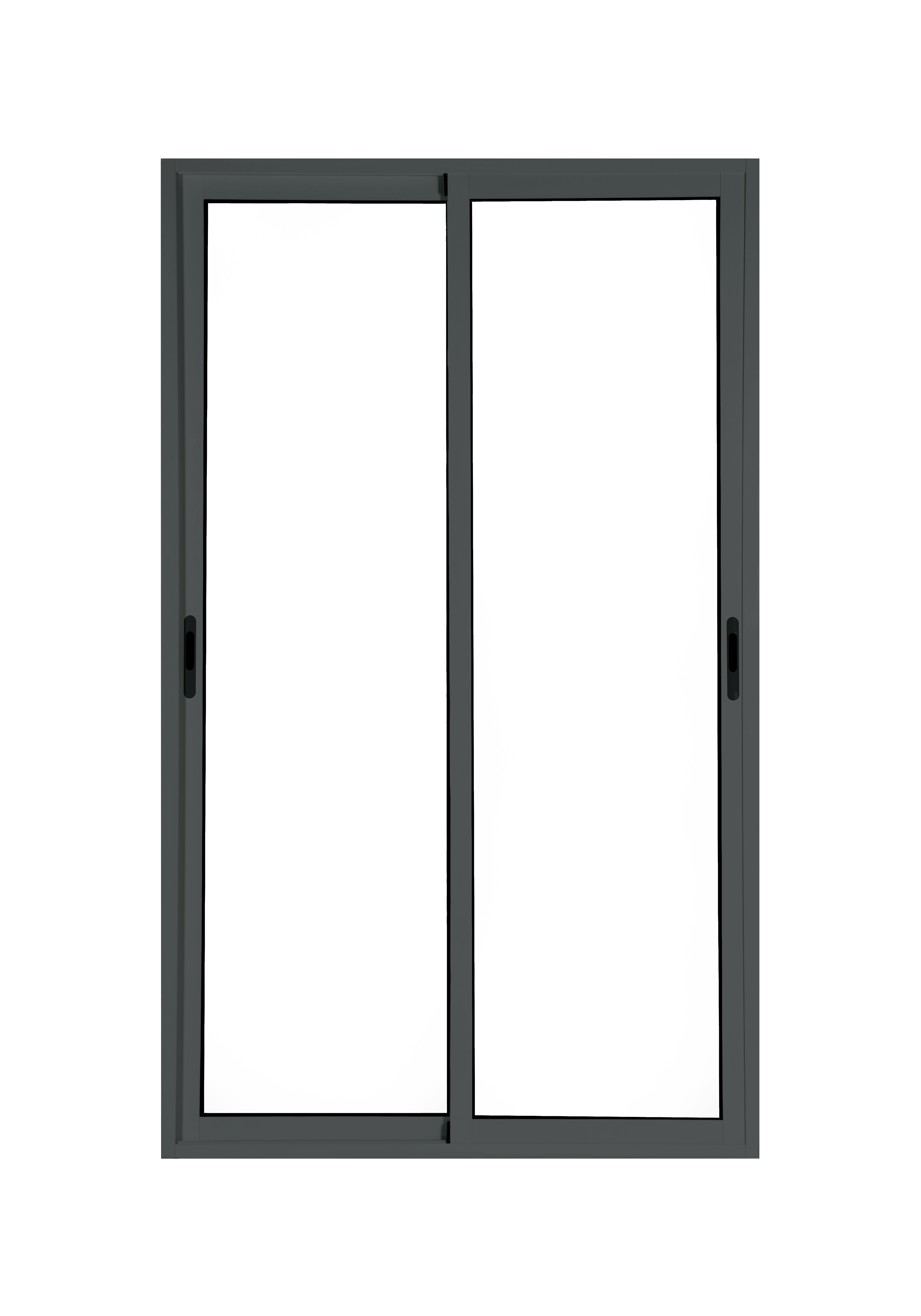 Balconera corredera de aluminio con persiana artens color gris de 130x210cm