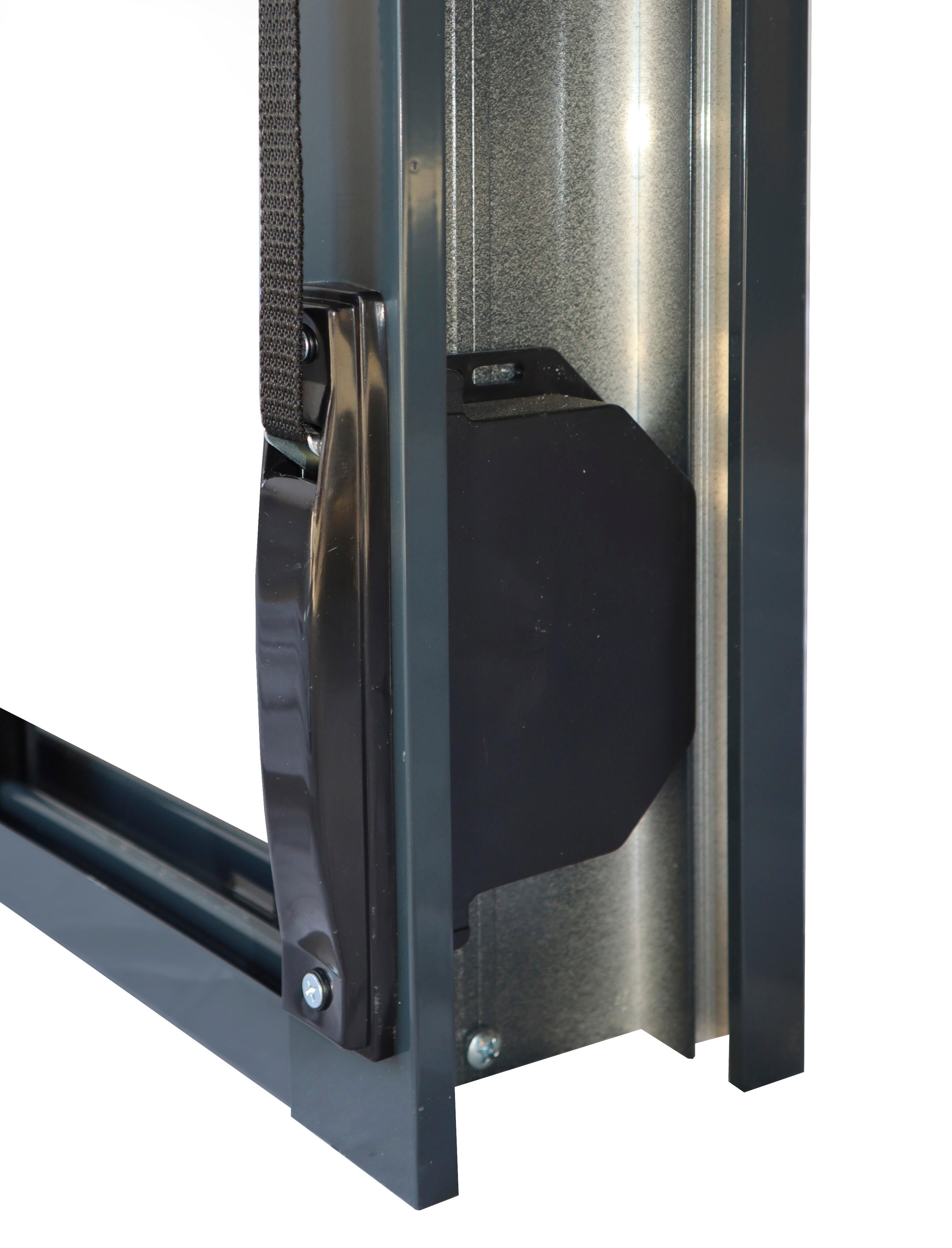 Balconera corredera de aluminio con persiana ISOXA color gris de 130x229cm - 12