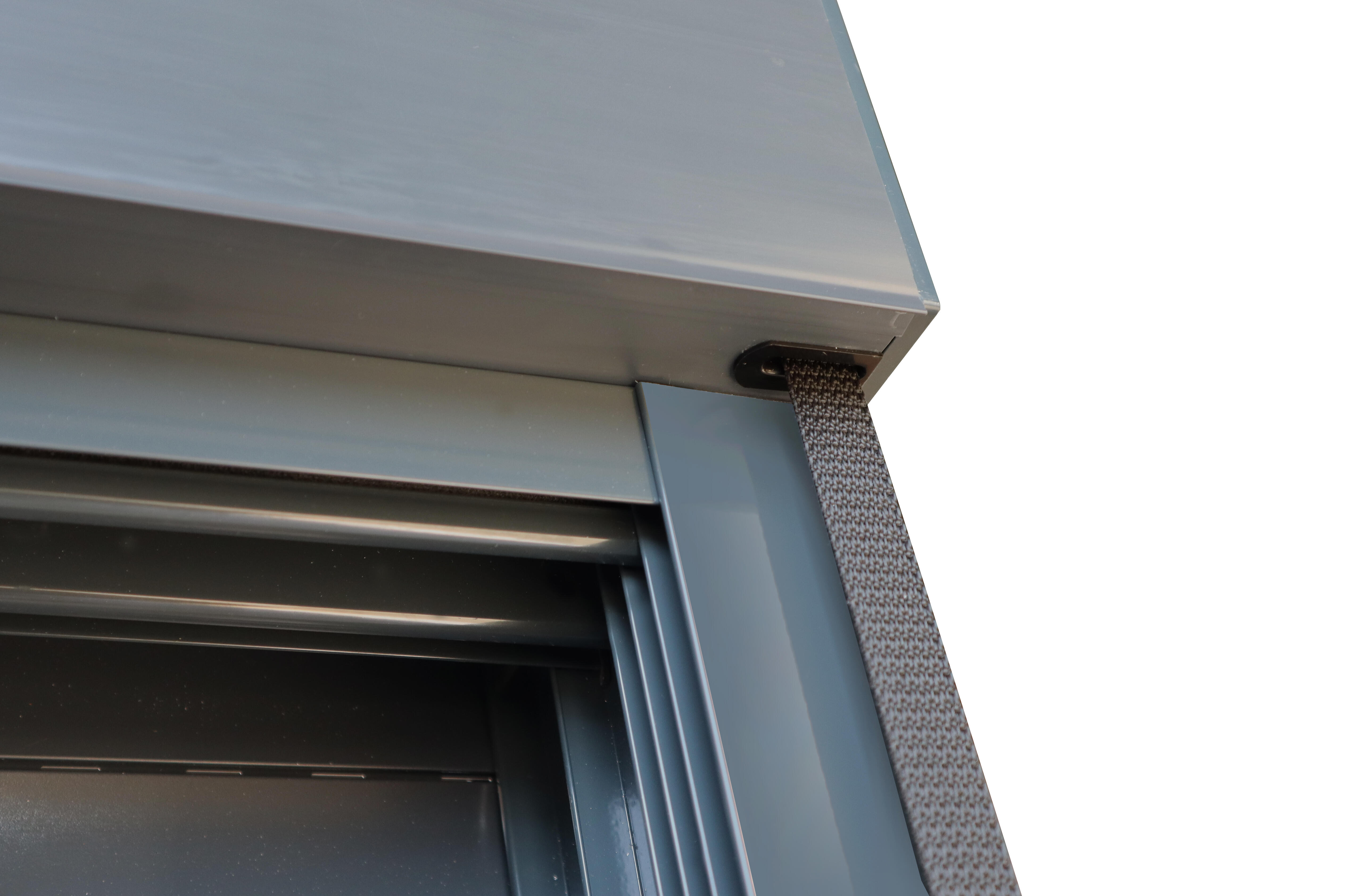 Balconera corredera de aluminio con persiana ISOXA color gris de 130x229cm - 10