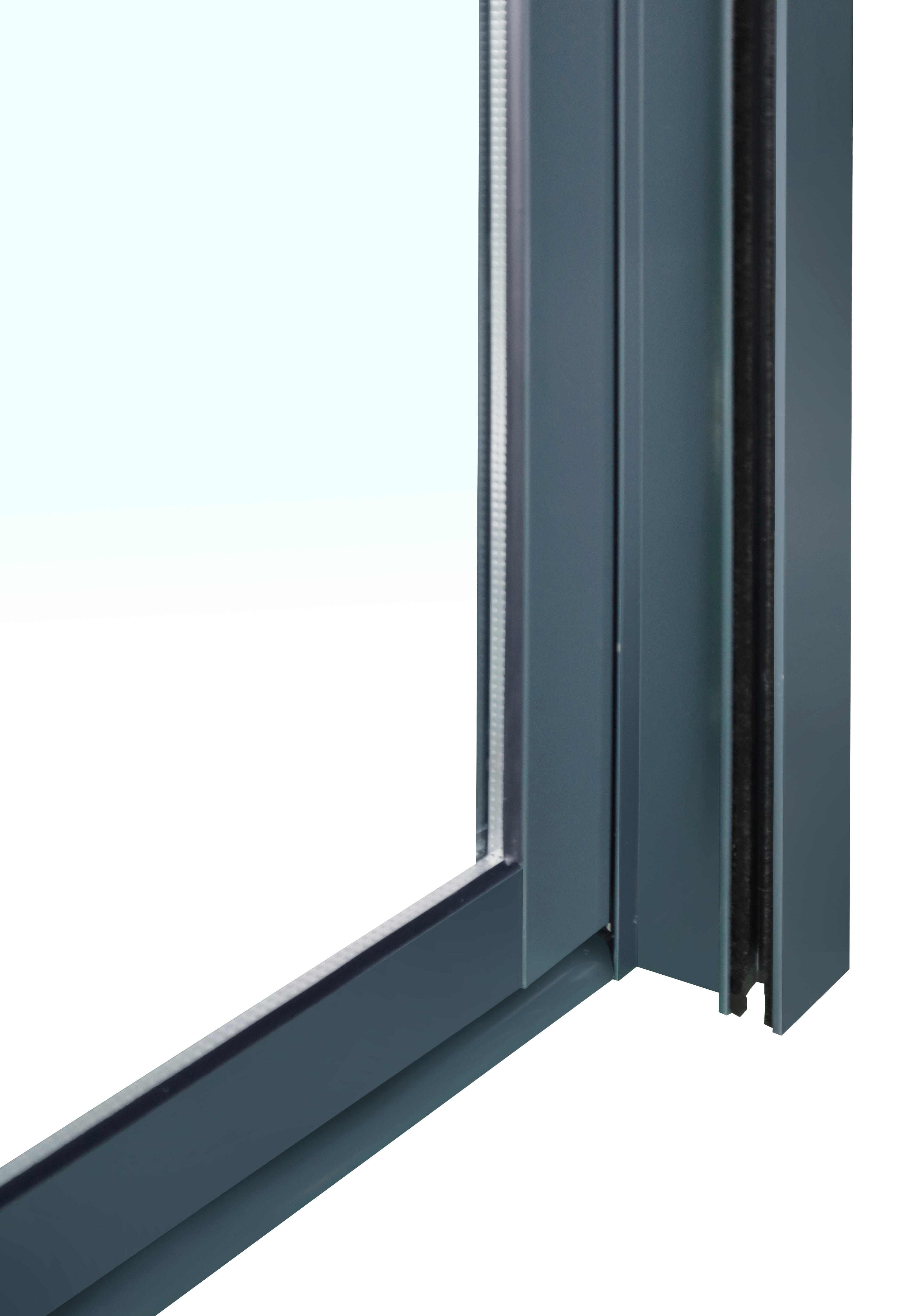 Balconera corredera de aluminio con persiana ISOXA color gris de 130x229cm - 9