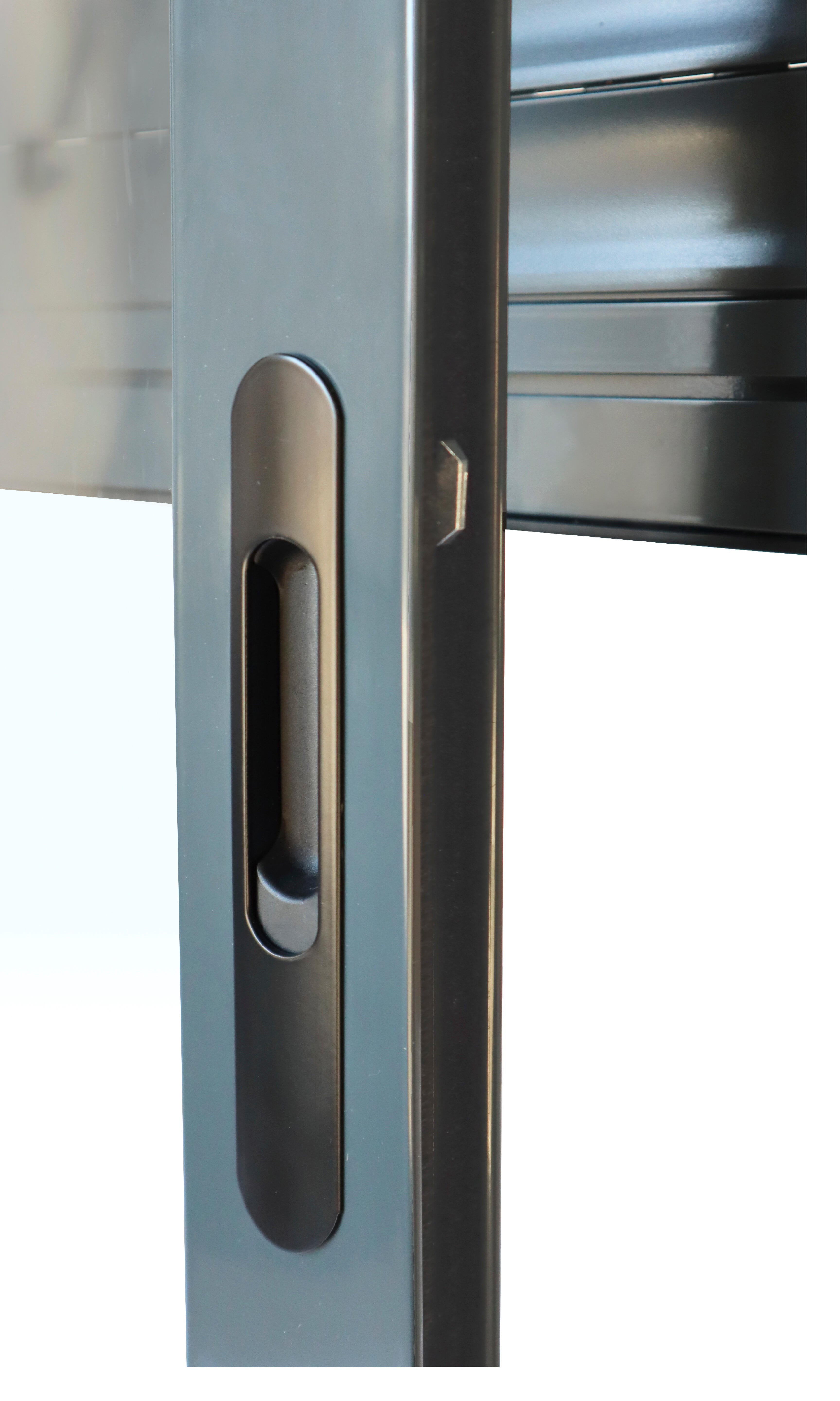 Balconera corredera de aluminio con persiana ISOXA color gris de 130x229cm - 7