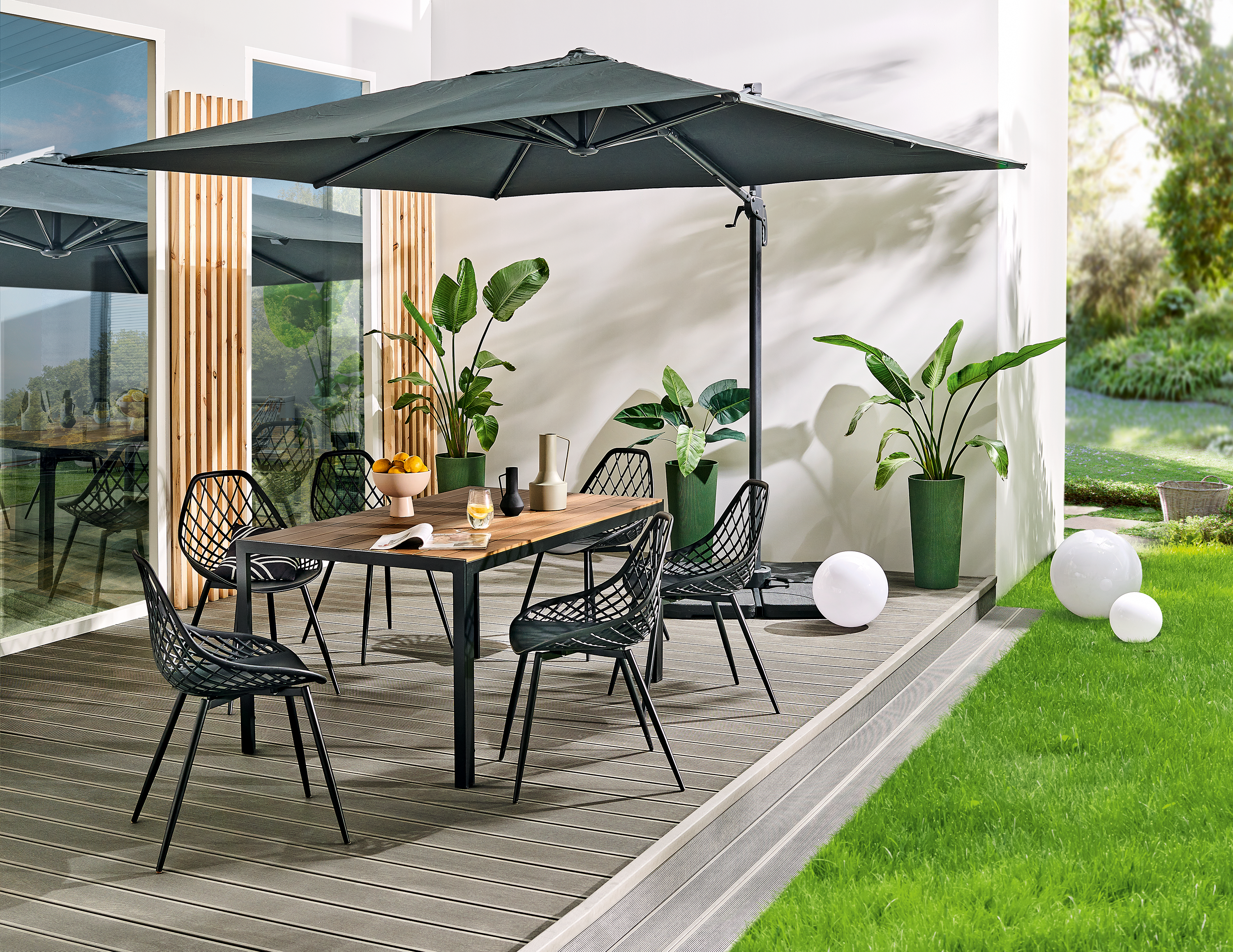 Parasol ogrodowy Aura 290x290x264 cm antracytowy Naterial