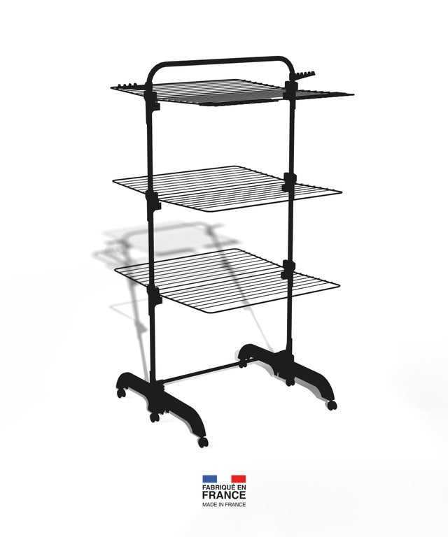 Etendoir à linge sur pieds 42 m noir TANCARVILLE