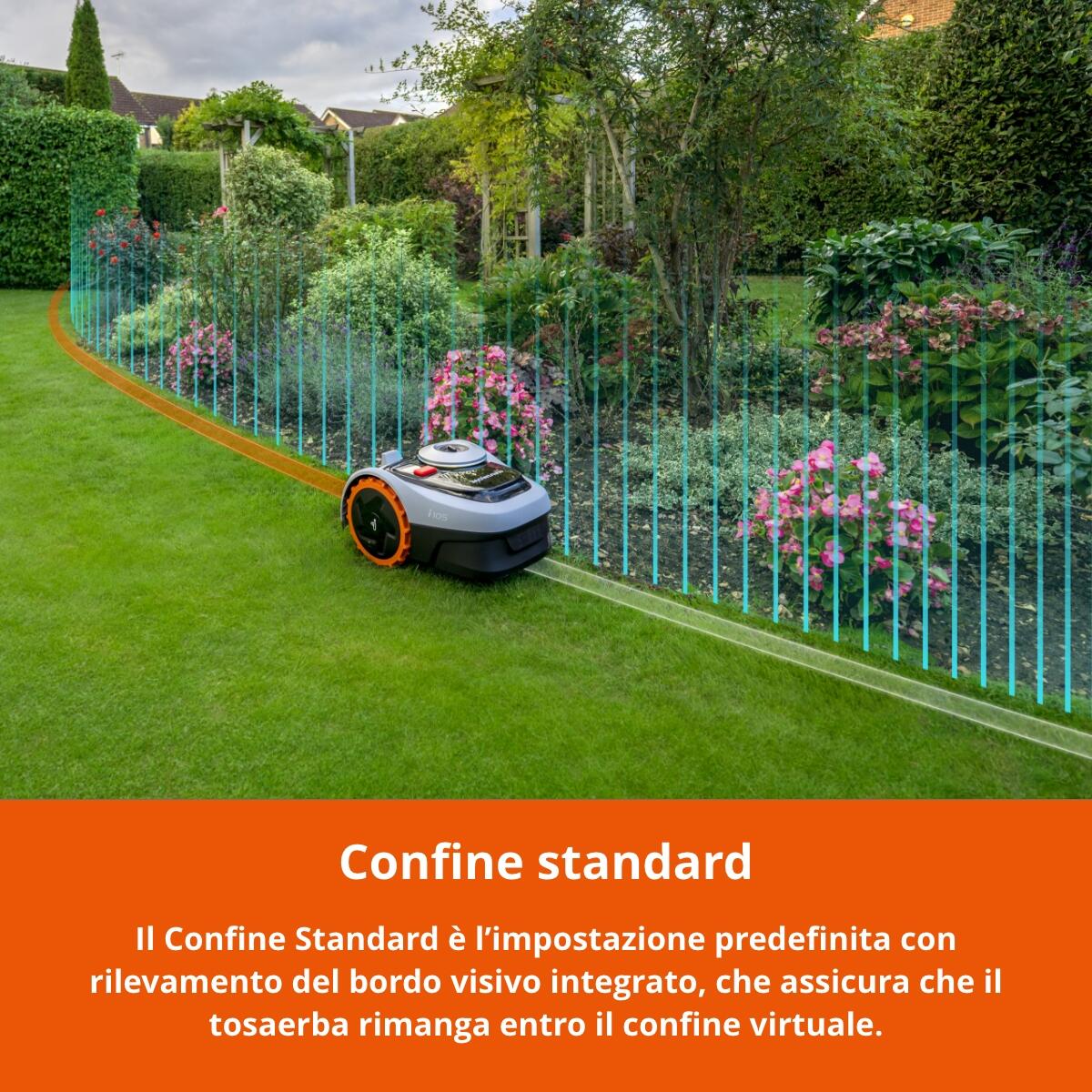 Robot tagliaerba NAVIMOW SEGWAY i105E 500 MQ senza filo perimetrale larghezza di taglio 18 cm - 17