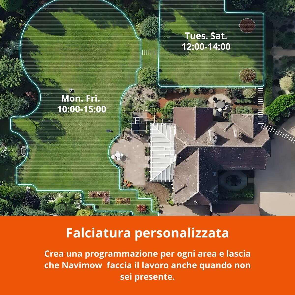 Robot tagliaerba NAVIMOW SEGWAY i105E 500 MQ senza filo perimetrale larghezza di taglio 18 cm - 16