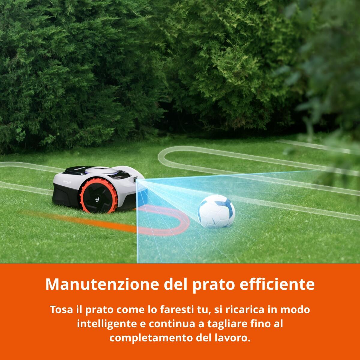Robot tagliaerba NAVIMOW SEGWAY i105E 500 MQ senza filo perimetrale larghezza di taglio 18 cm - 13