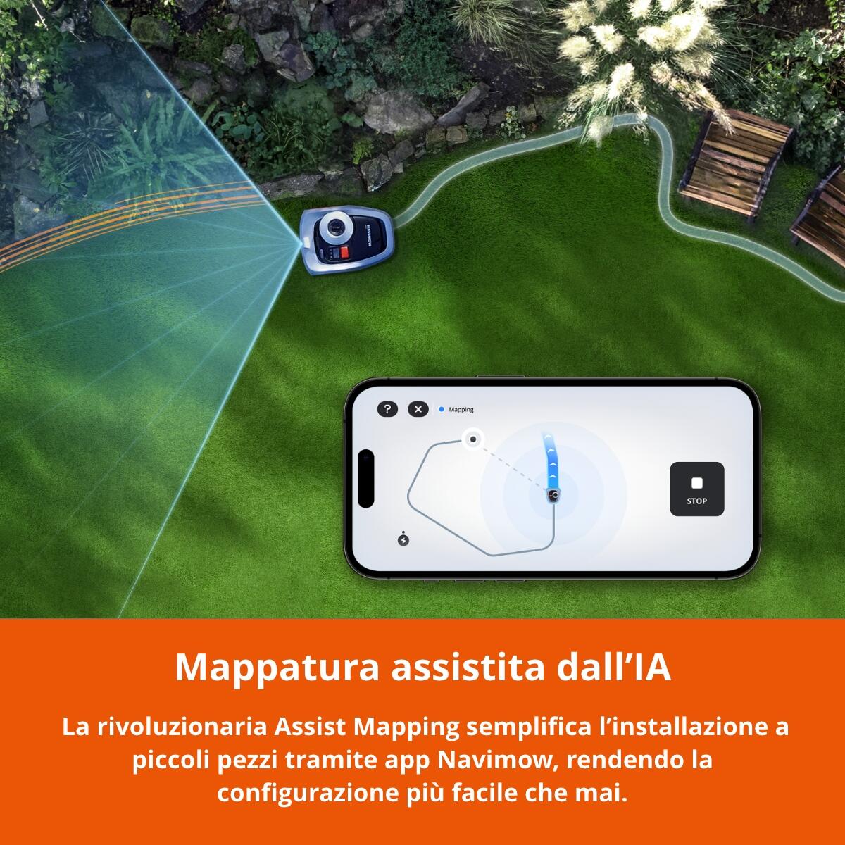 Robot tagliaerba NAVIMOW SEGWAY i105E 500 MQ senza filo perimetrale larghezza di taglio 18 cm - 11