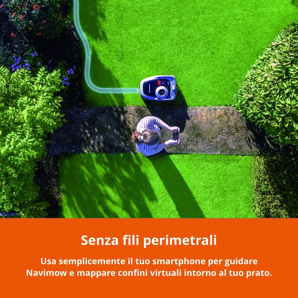 Robot tagliaerba NAVIMOW SEGWAY i105E 500 MQ senza filo perimetrale larghezza di taglio 18 cm - 10
