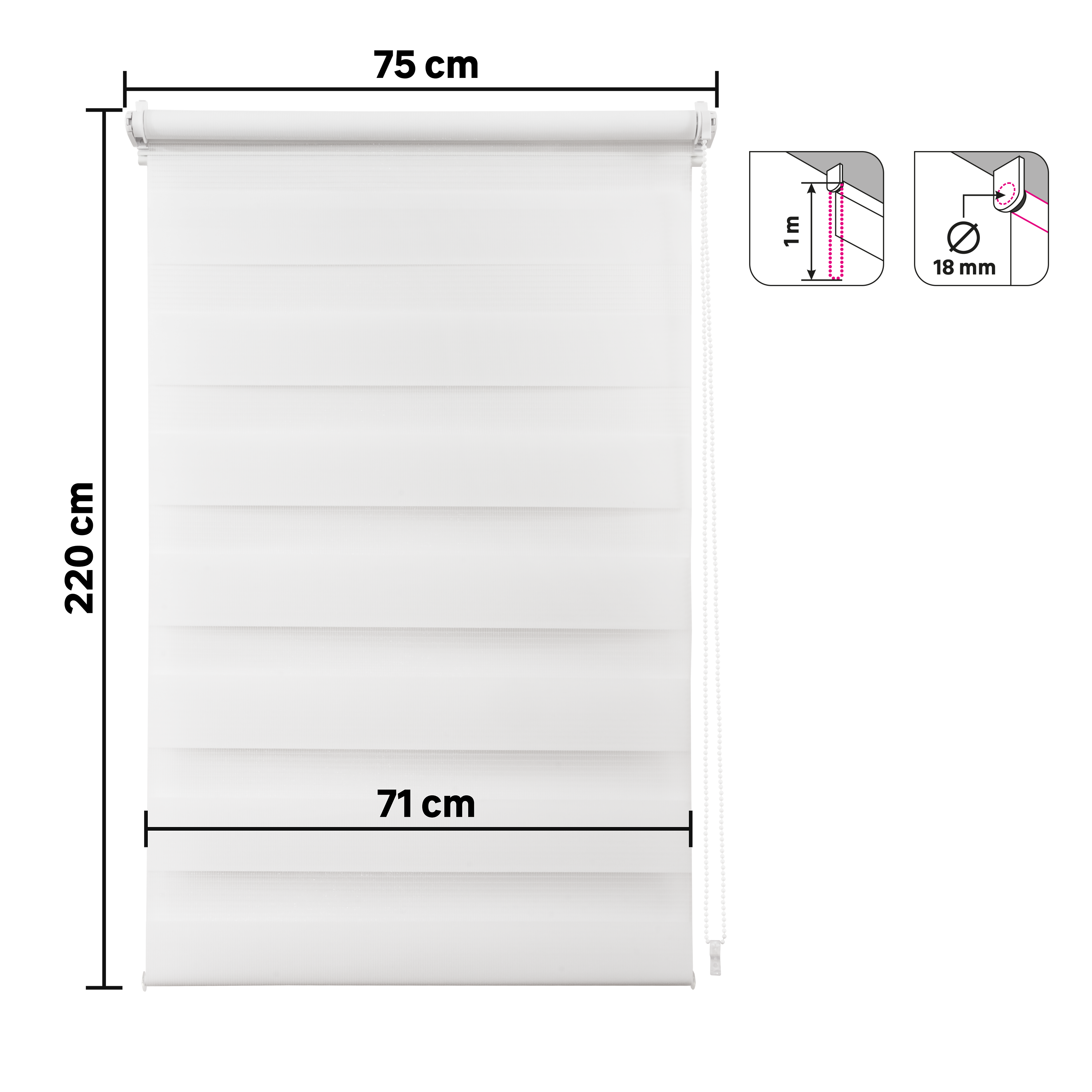 Roleta dzień noc Juno 71 x 220 cm biała - 10