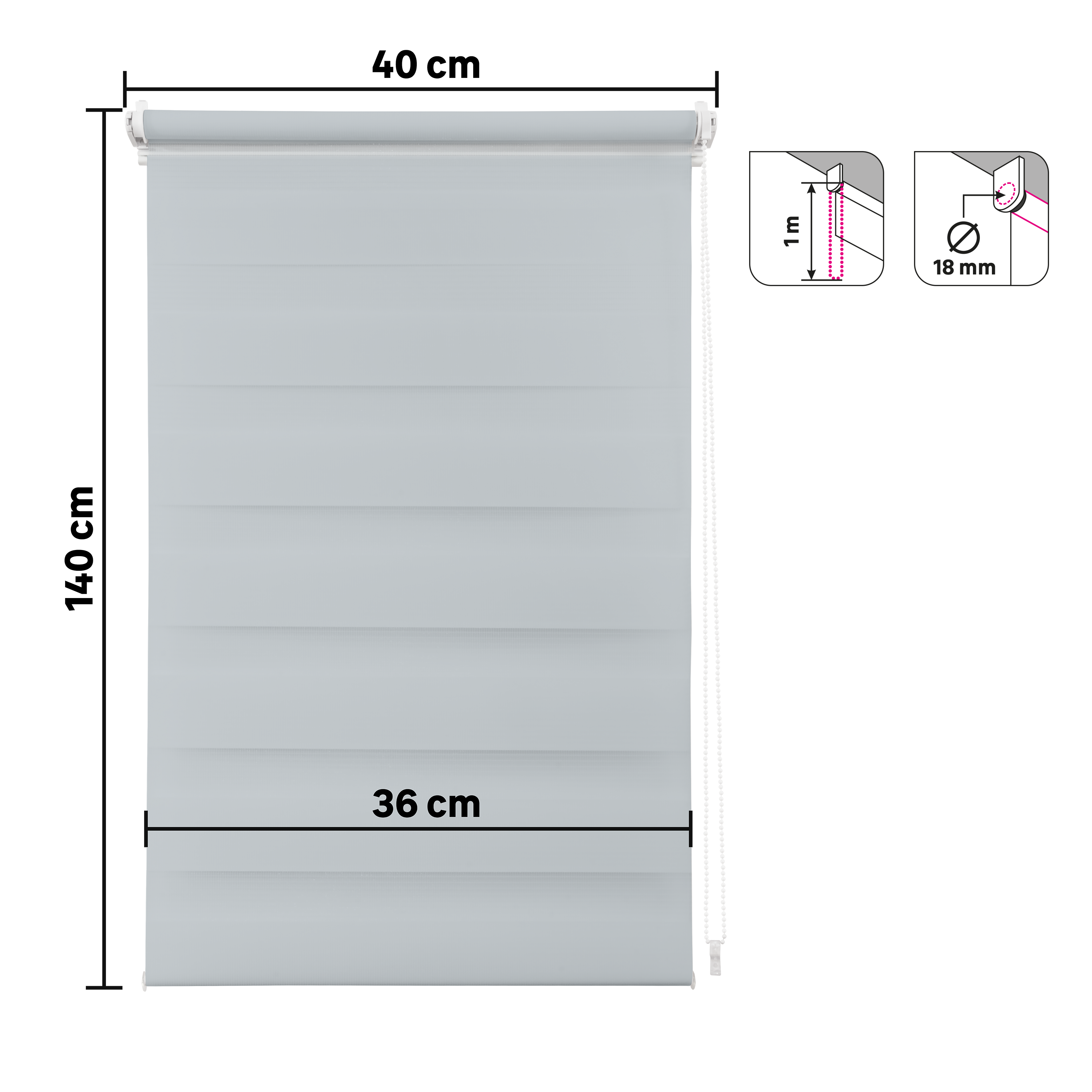Roleta dzień noc Juno 36 x 140 cm szara - 11